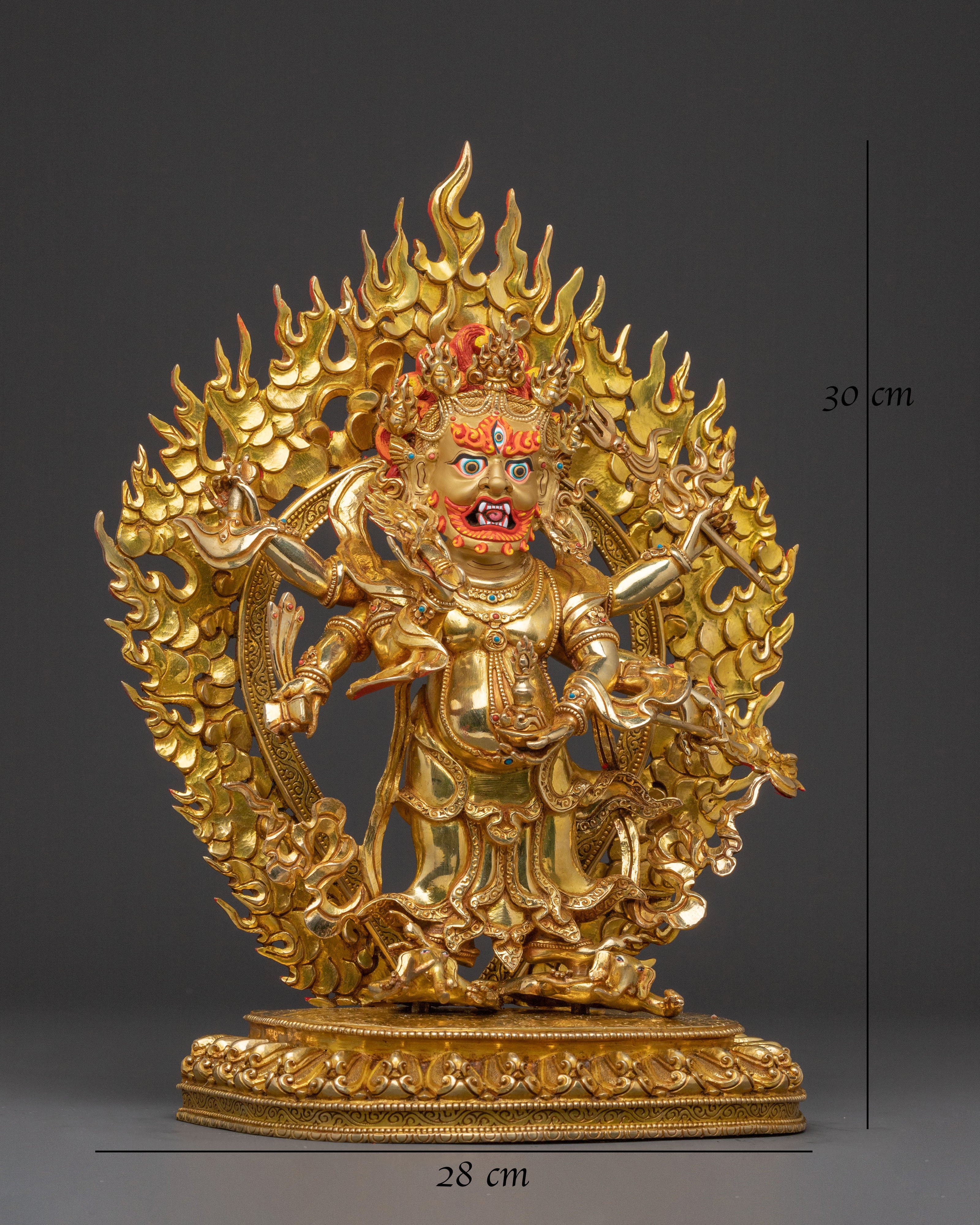 White mahakala Divine Statue