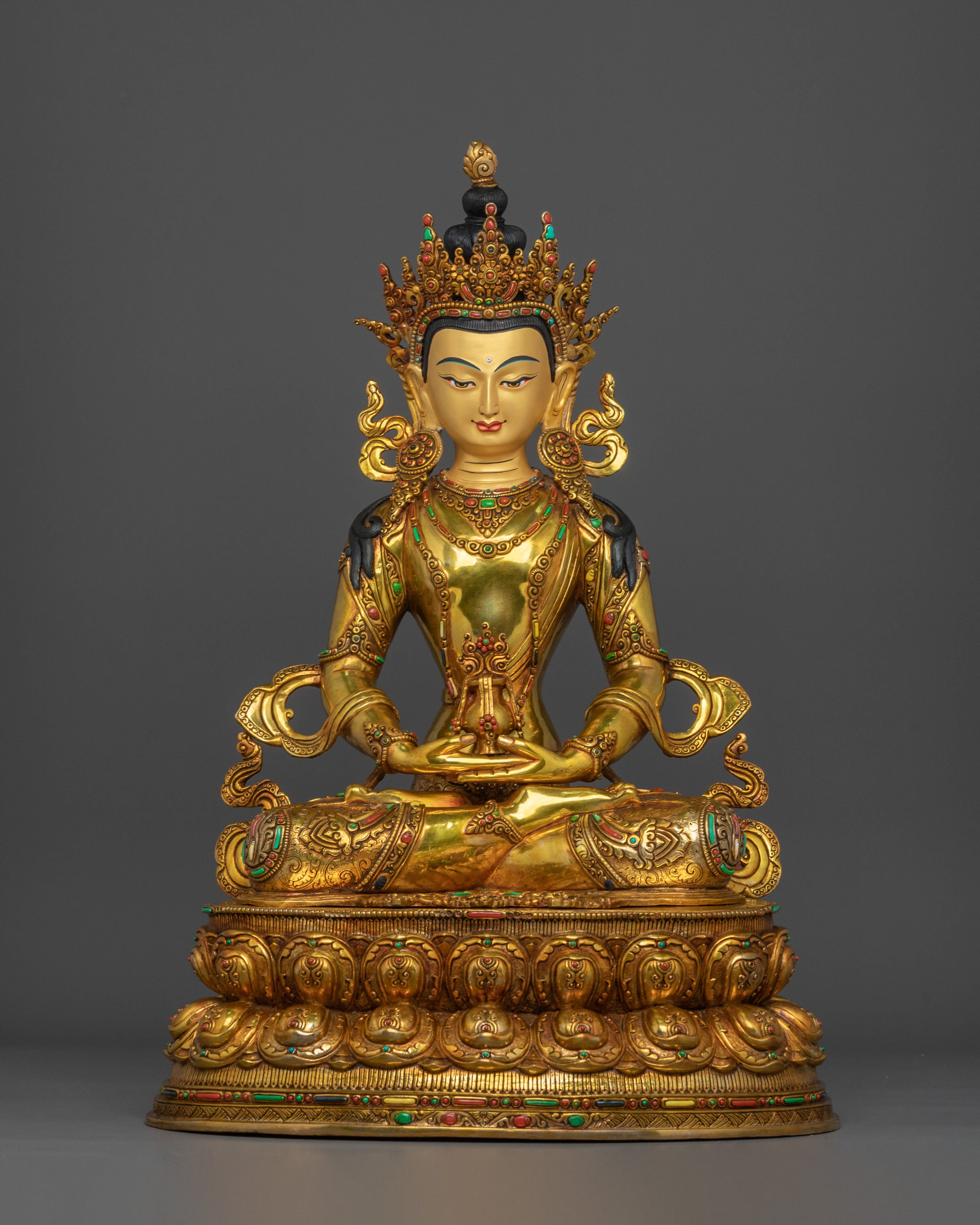 Handcrafted Three Long Life Deities Statue Set | Buddhist Longevity Sculpture
