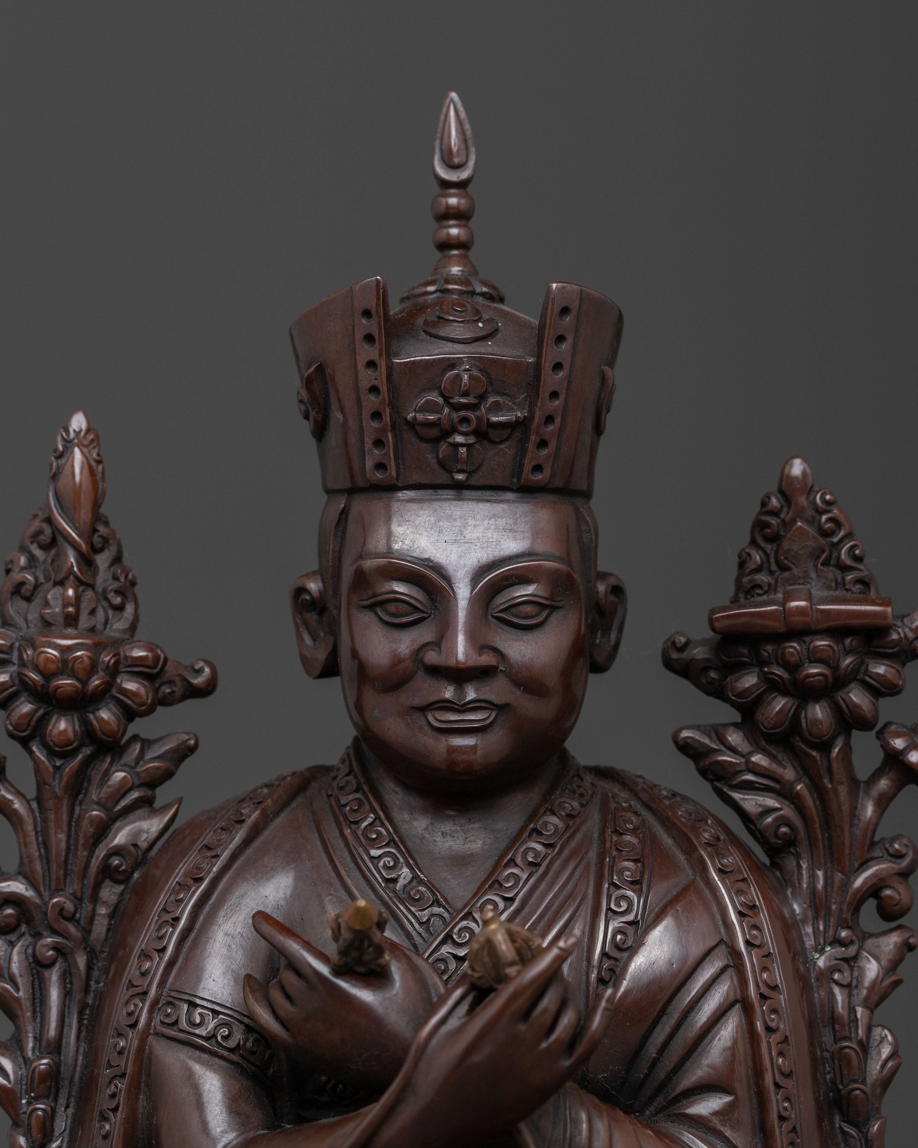 16th Karmapa Meditation Oxidized Copper Statue | Meditation Altar