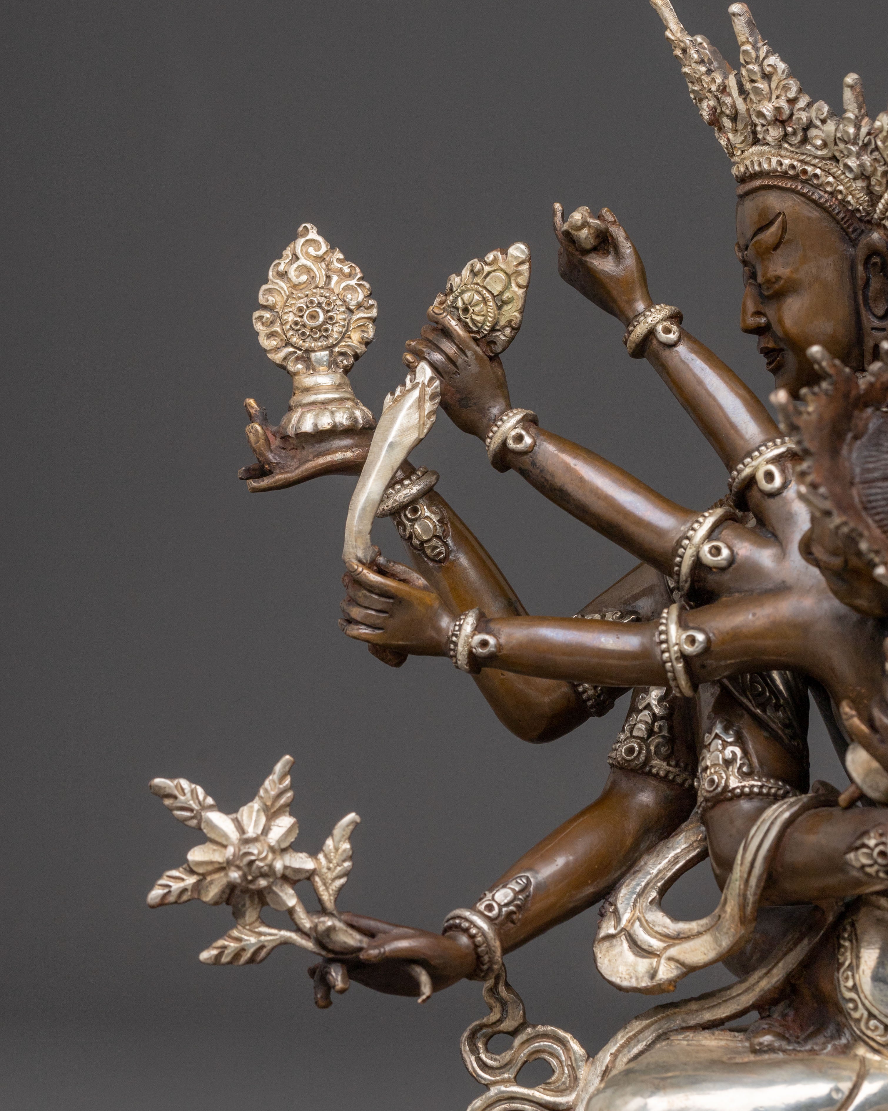 Guhyasamaja Sacred Statue – Oxidized Copper Masterpiece