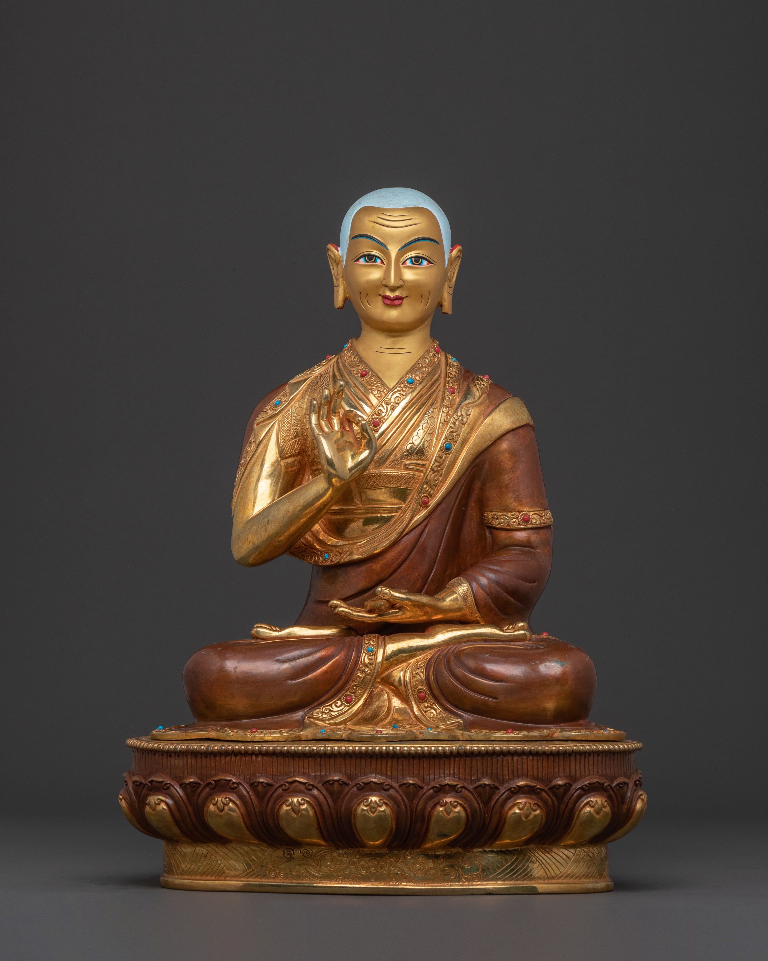 Handcrafted Tsongkhapa Traditional Statue with Disciples