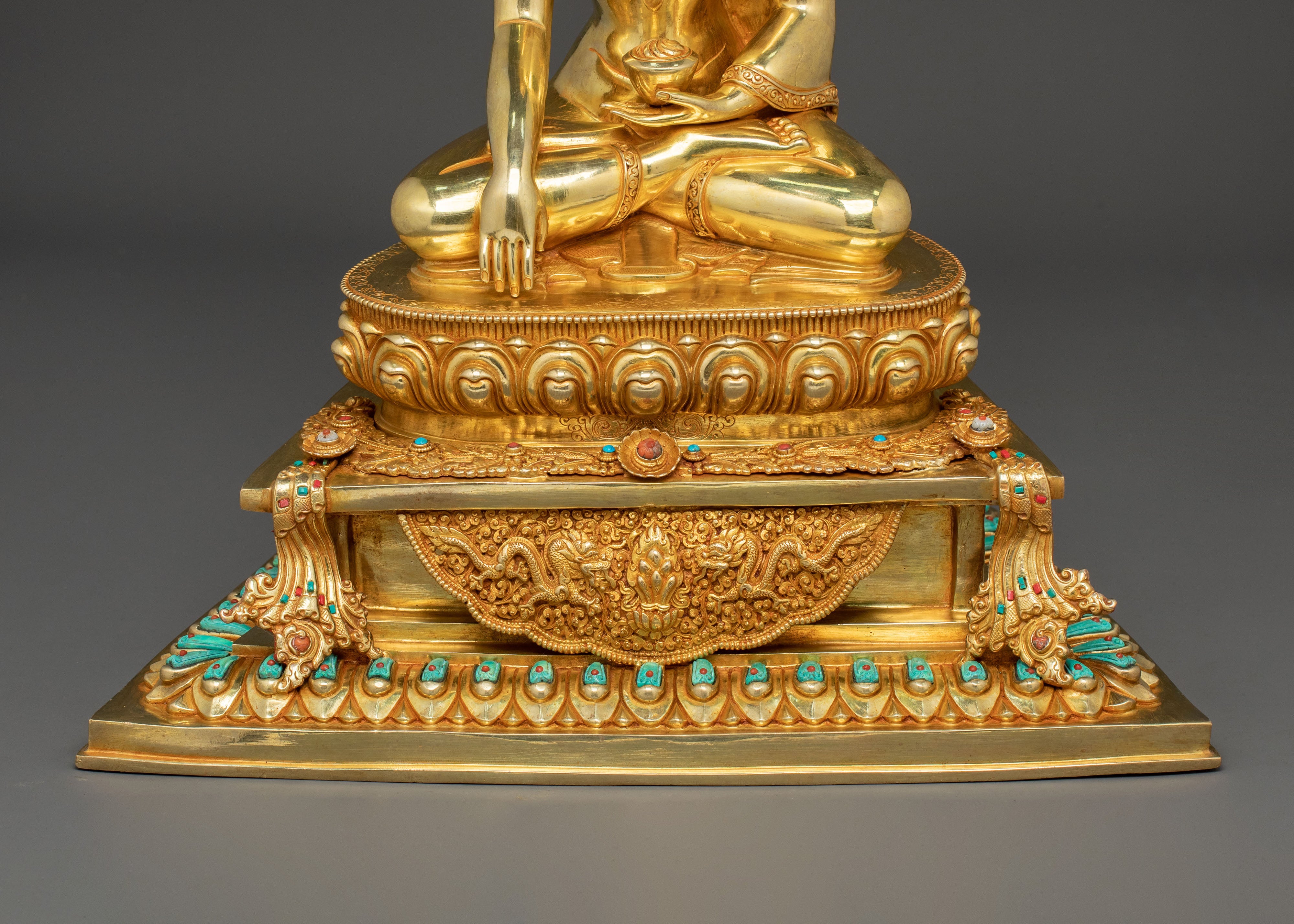 Handcrafted Shakyamuni Buddha Statue with Throne
