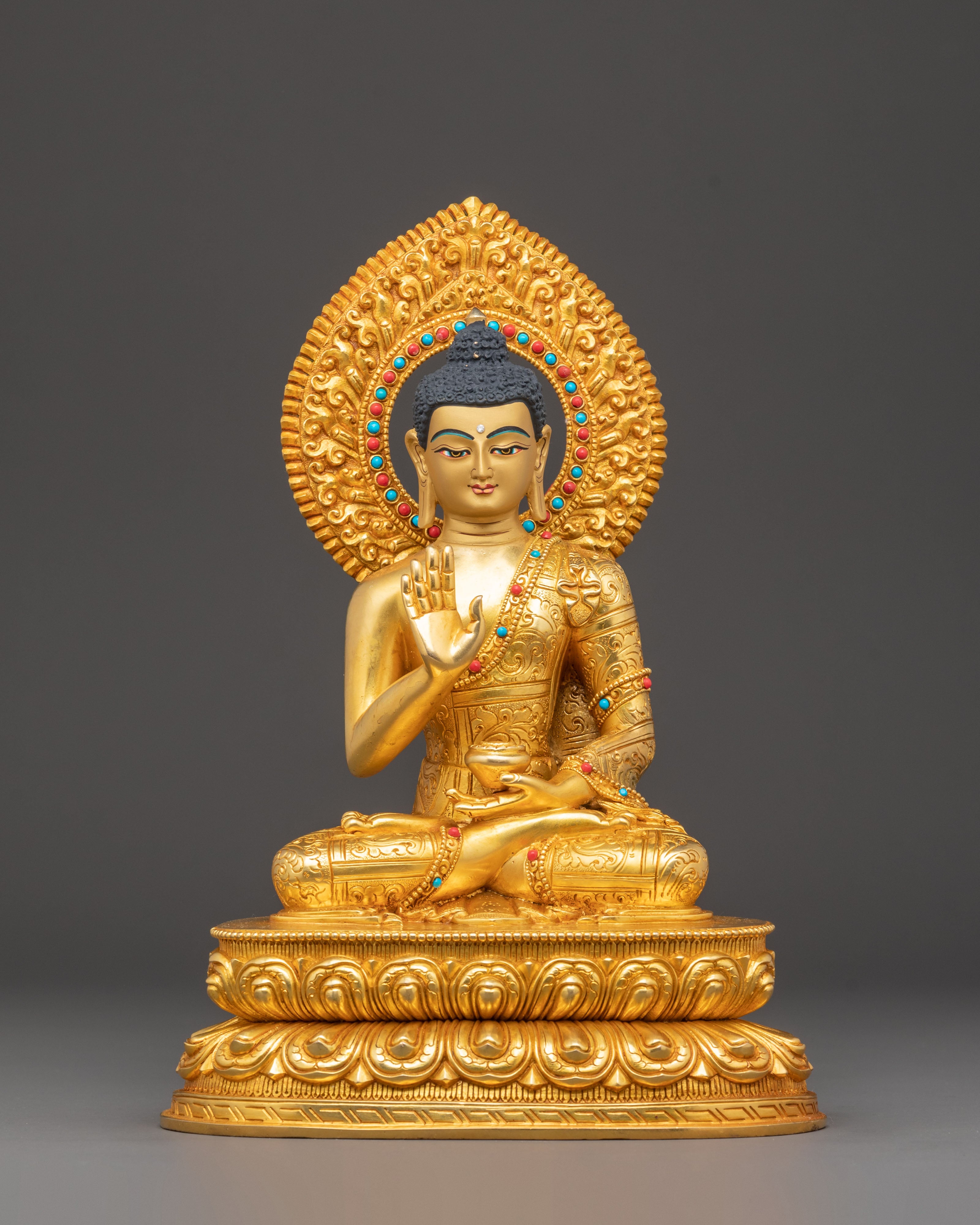 Handcrafted Golden Statue Set of Five Dhyani Buddhas