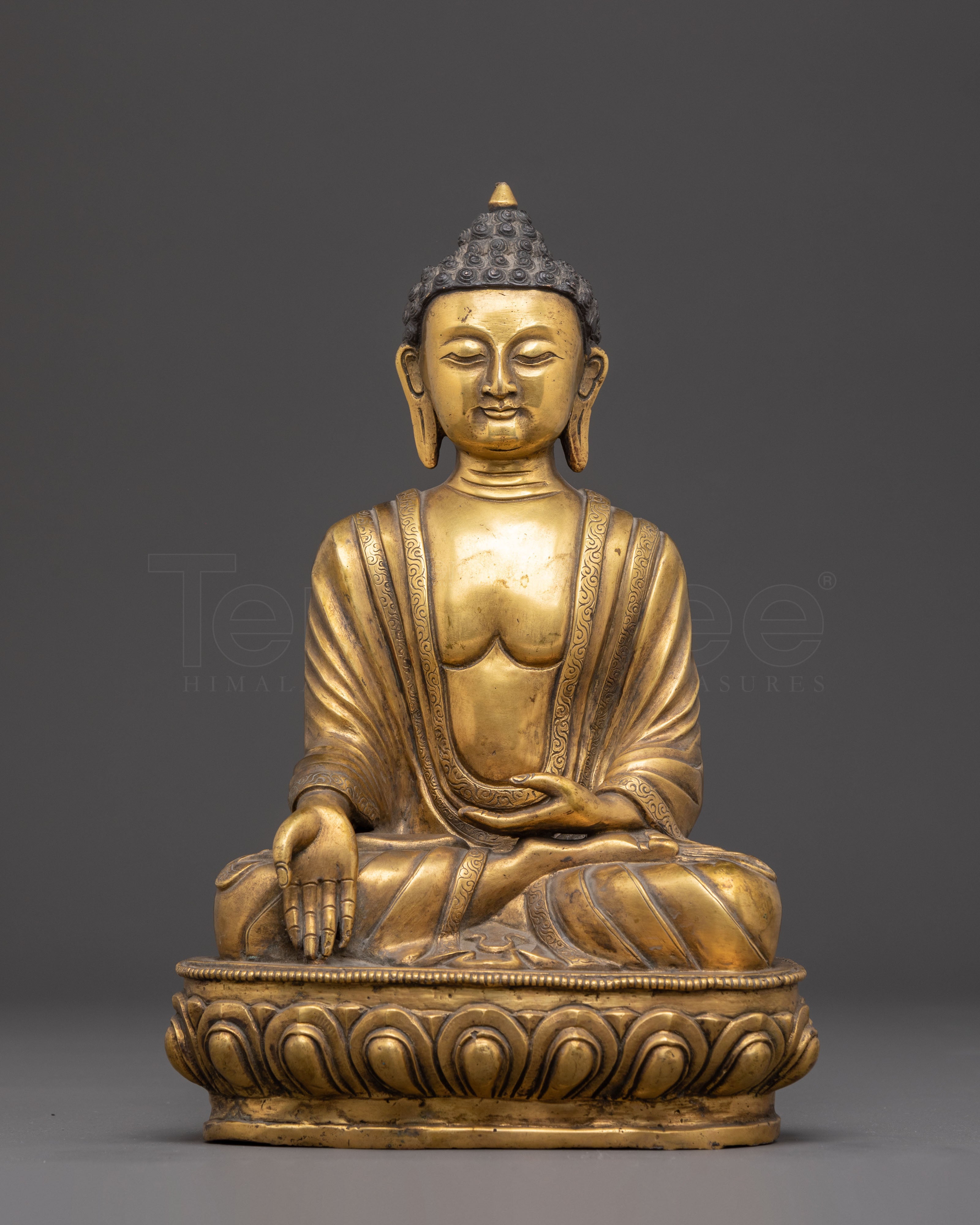 Copper Ratnasambhava Buddha Sculpture