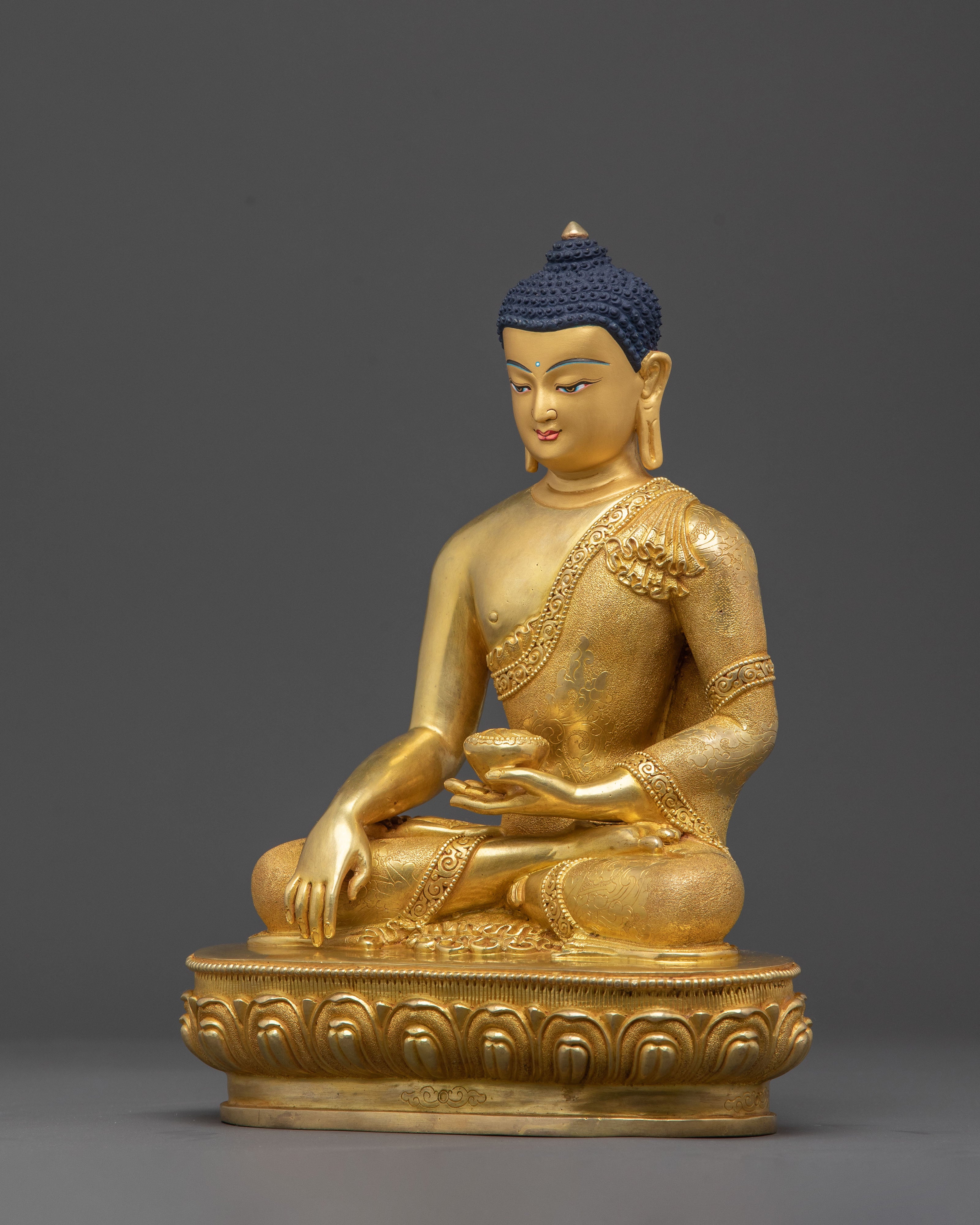 Shakyamuni Buddha Statue | 24K Gold Gilded Icon