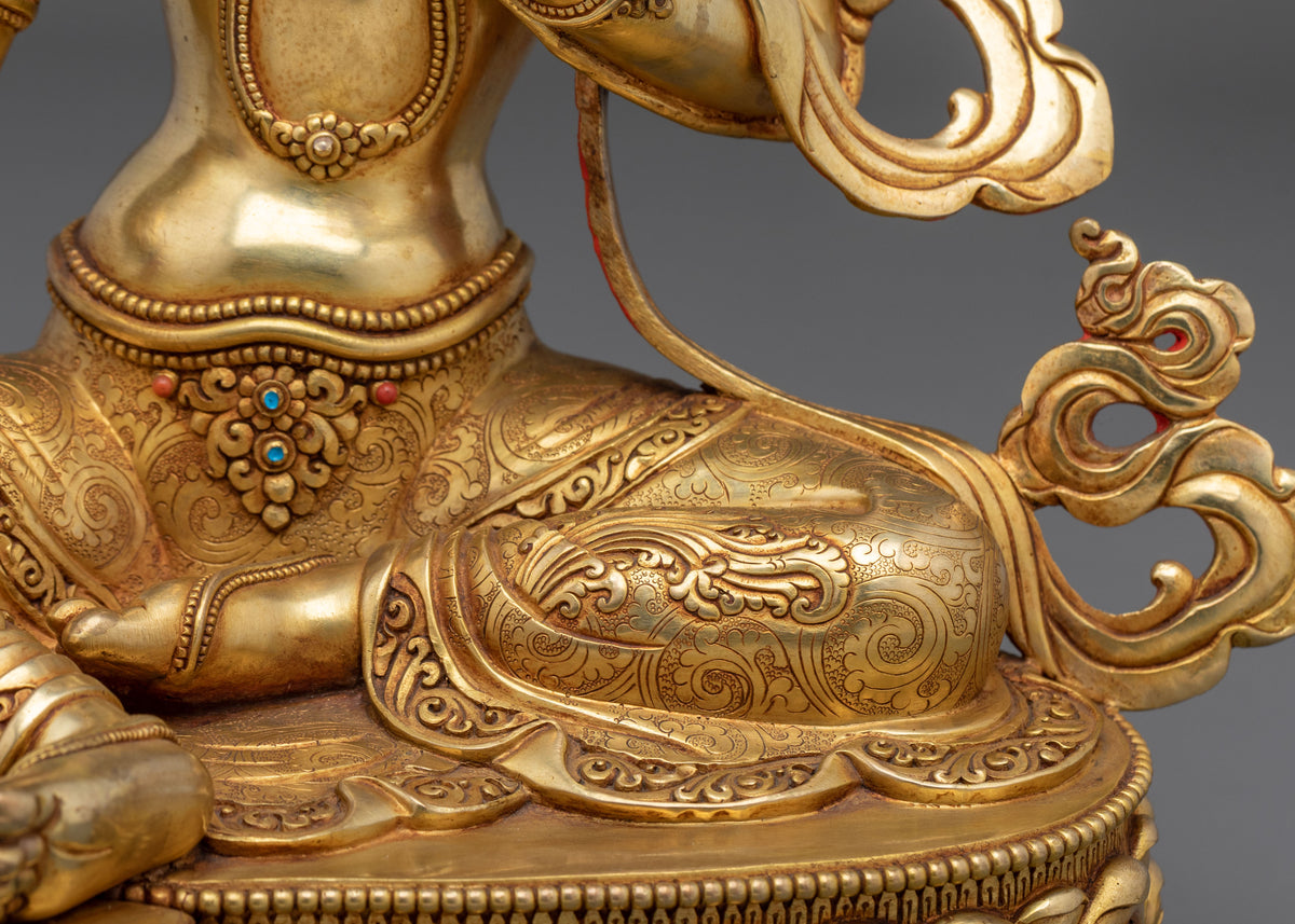 Green Tara Golden Statue | Handcrafted Buddhist Figurine
