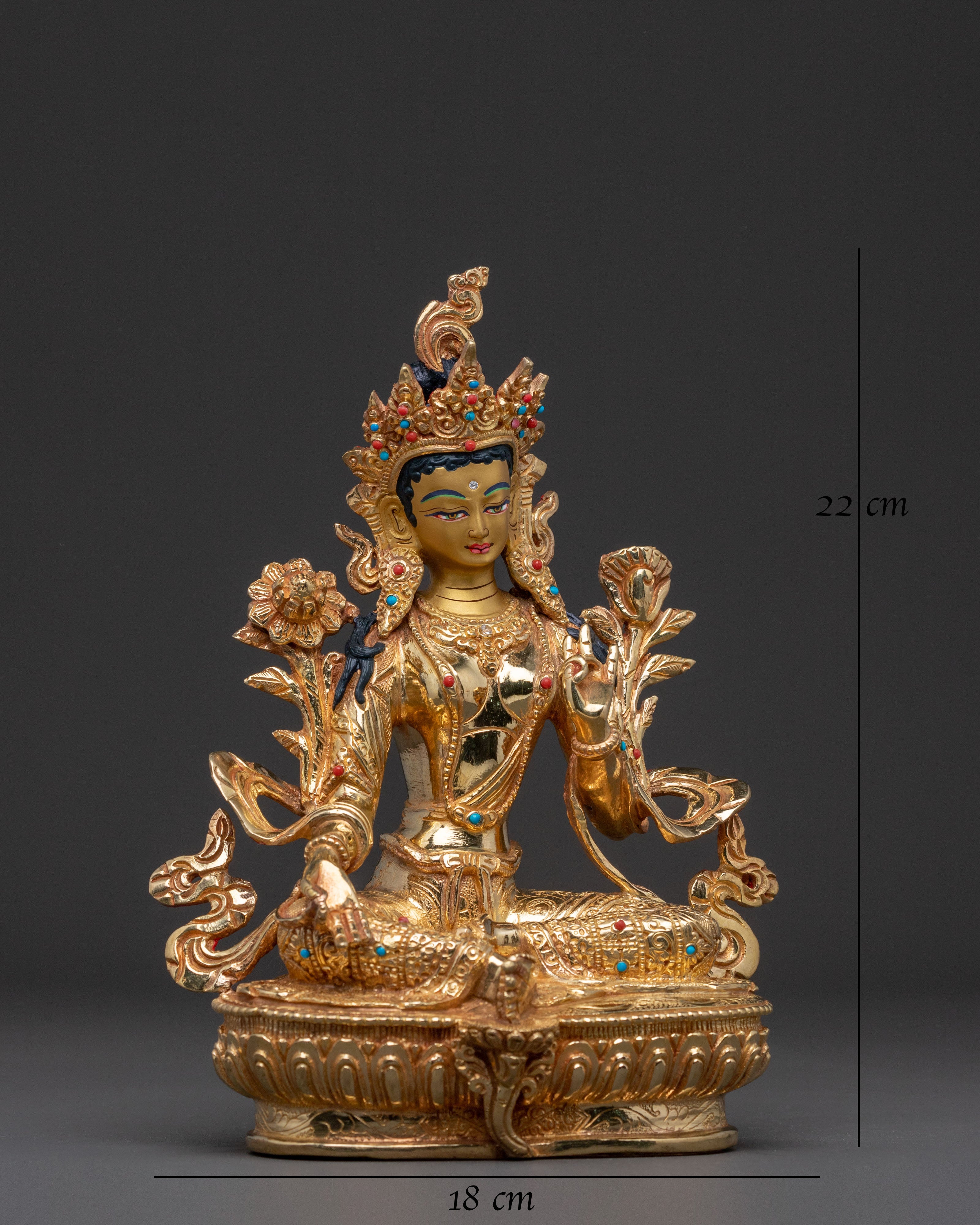 Green Tara Golden Statue – Spiritual Idol