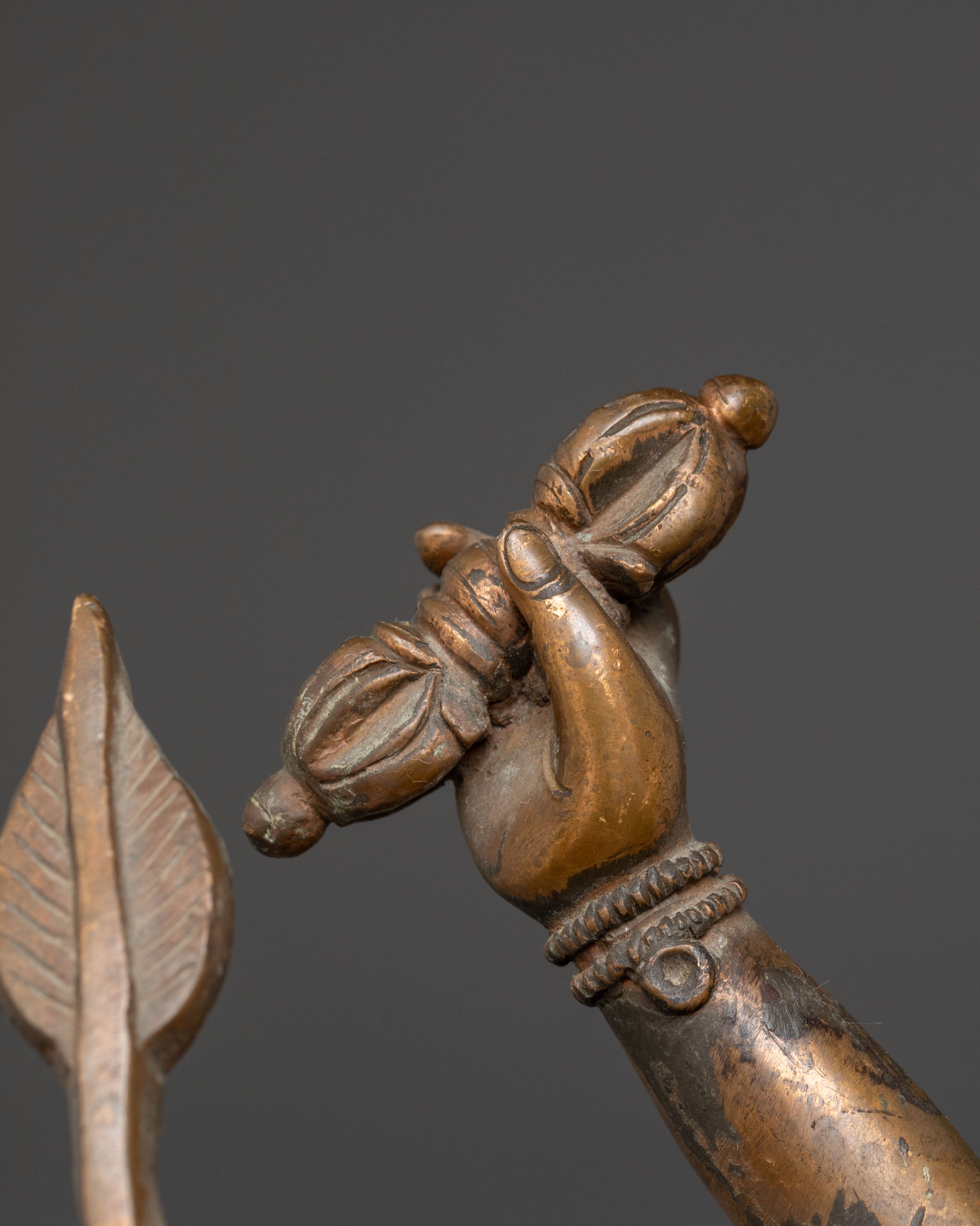 Tibetan Dhoja Devi Deity Statue - Antique Finish Copper