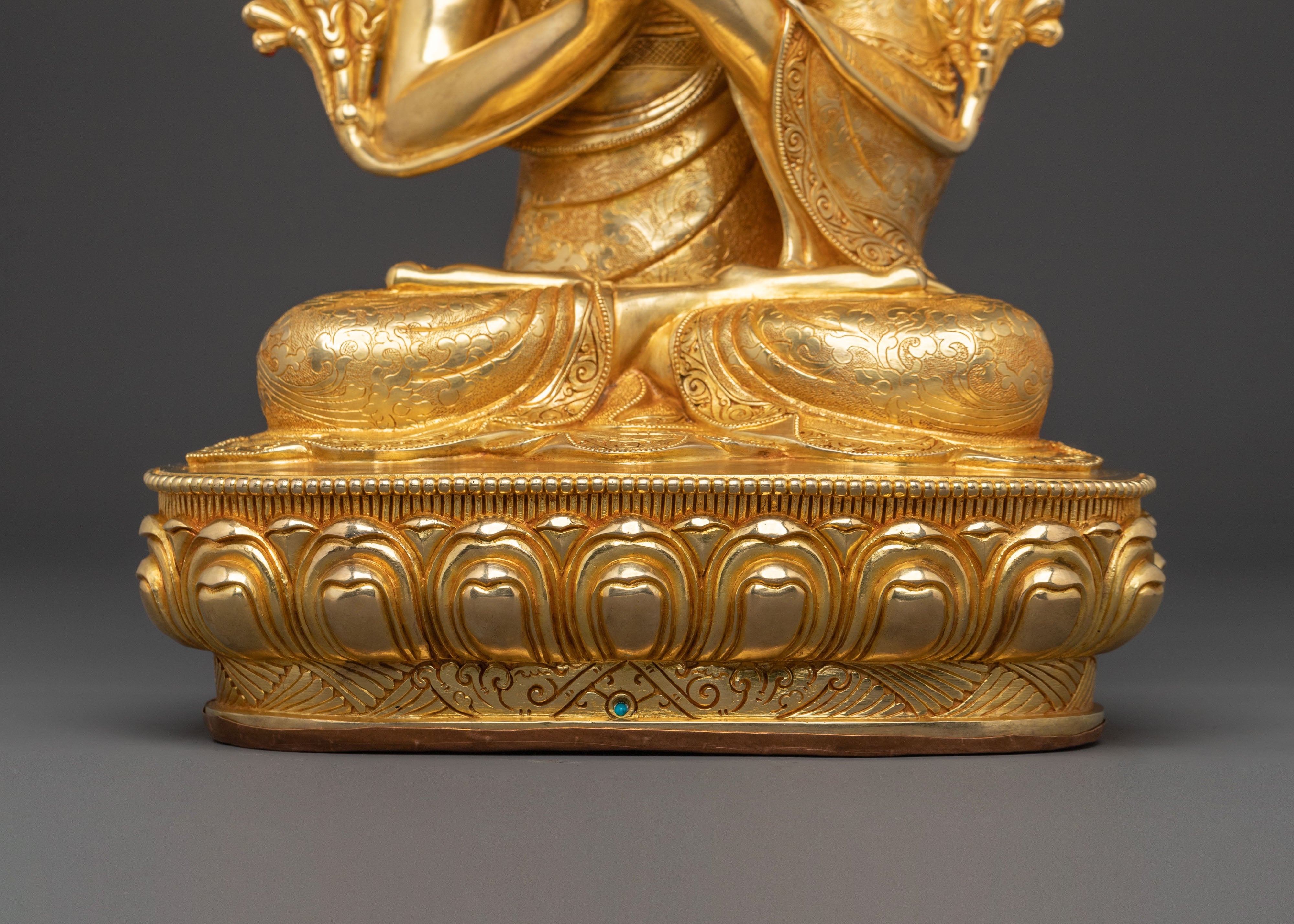 Tsongkhapa with Two Disciples Statue Set | Himalayan Buddhist Art
