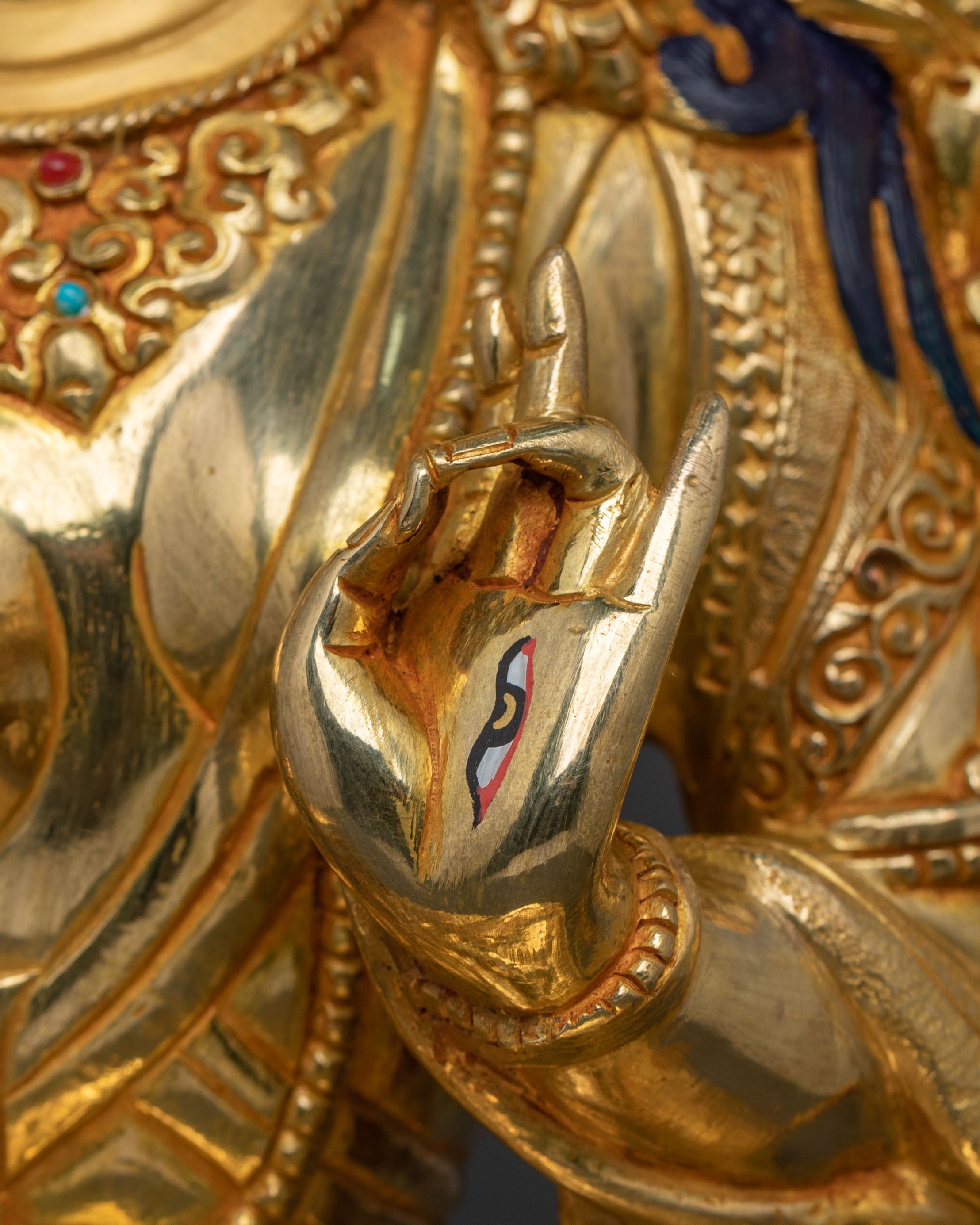 Handcrafted White Tara Golden Statue | Tibetan Deity