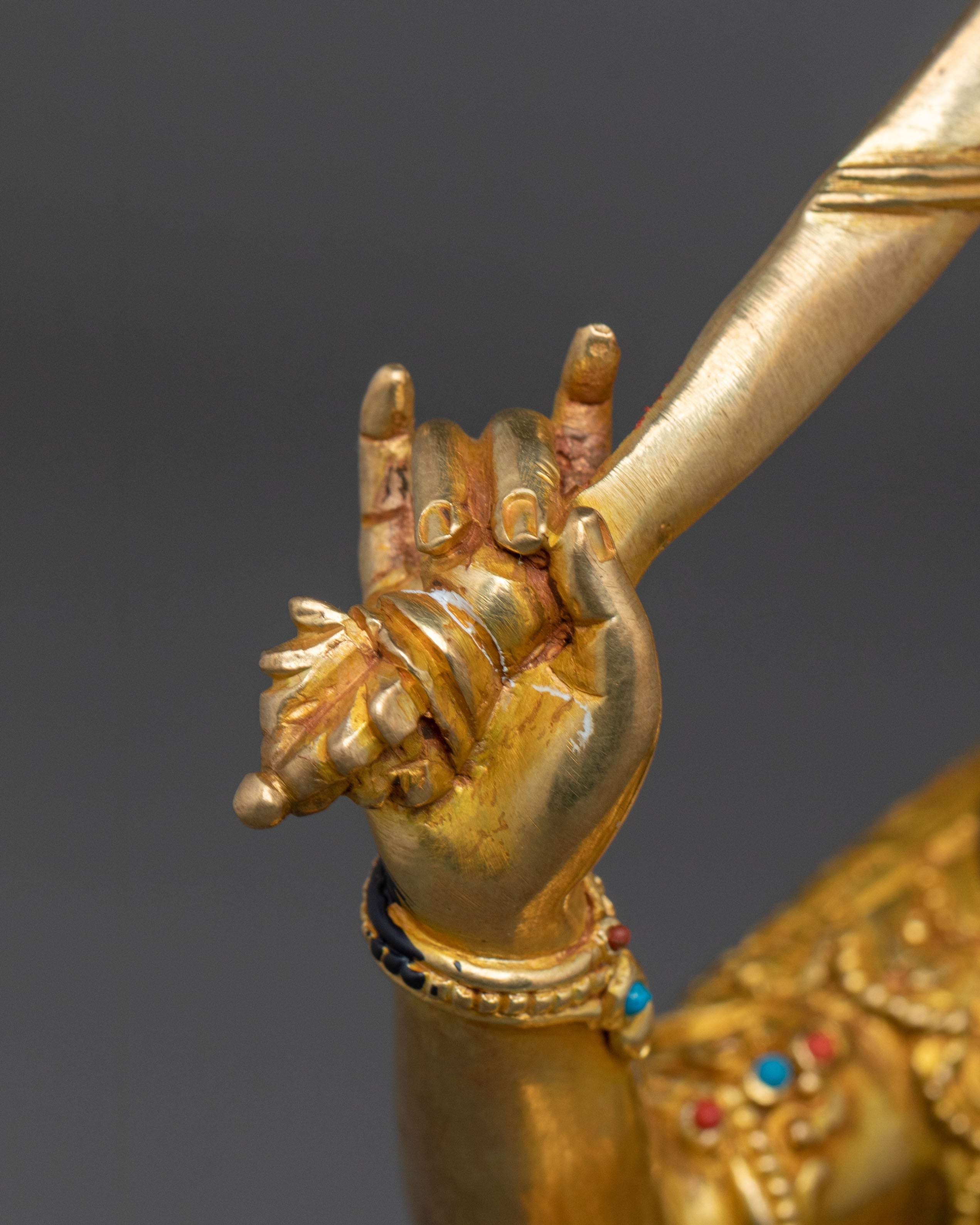 Manjushri Sword of Wisdom Handmade Sculpture | 24K Gold Gilded
