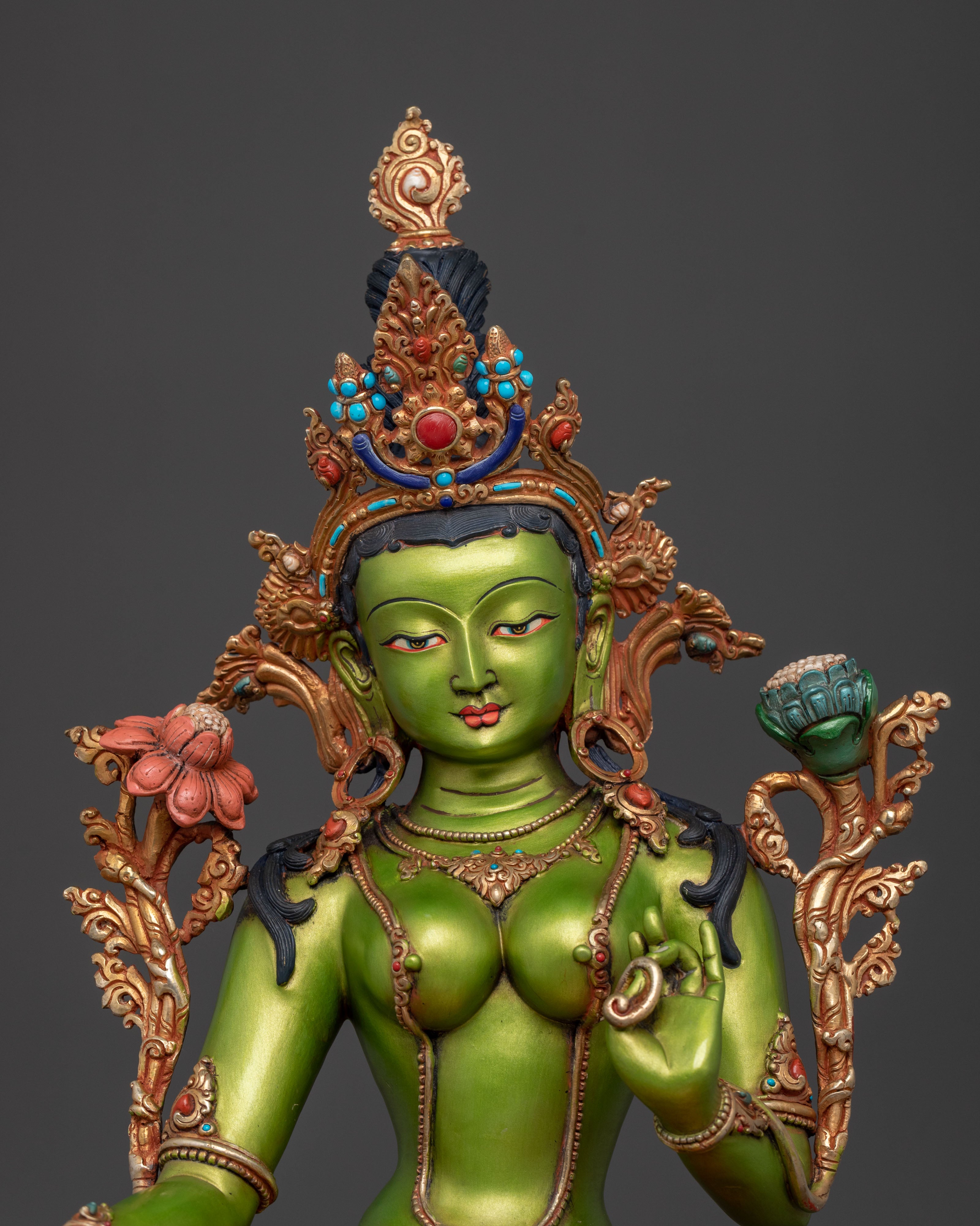 Sacred Guardian Green Tara Statue | Home Decor