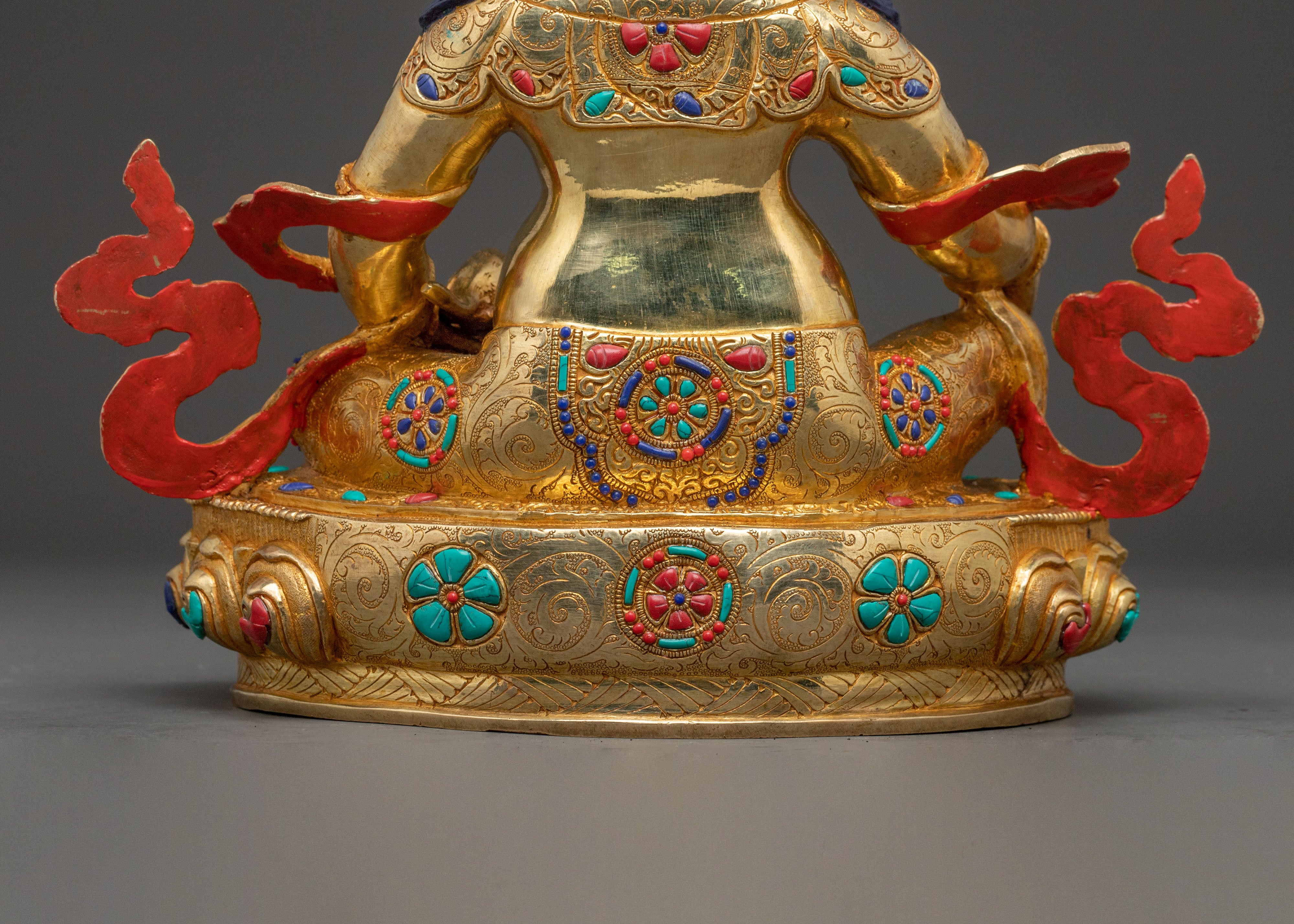 Dzambhala Prosperity God Statue | 24K Gold Gilded Copper Statue