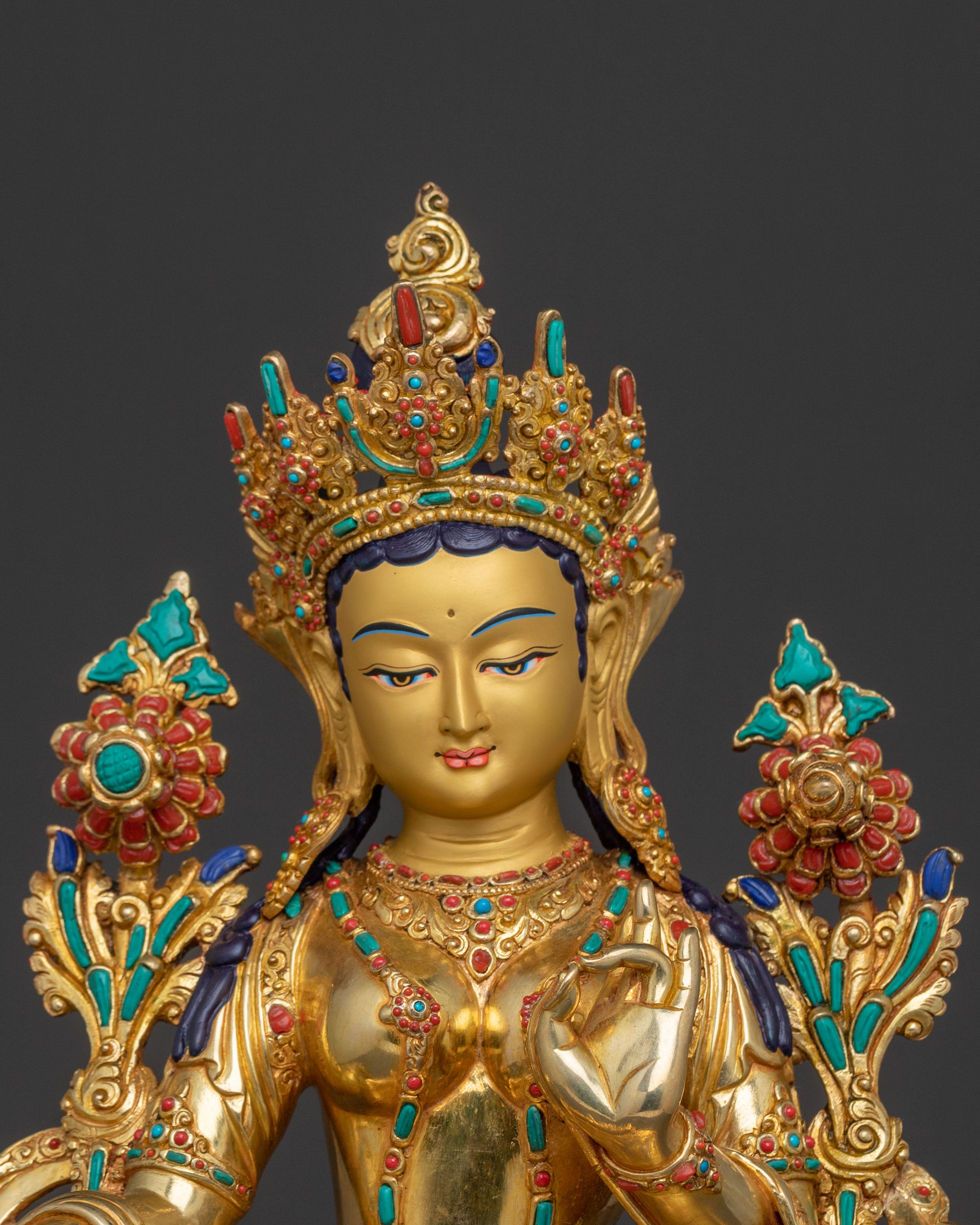 Green Tara Wisdom Mercy Statue | Guardian of Compassion and Wisdom