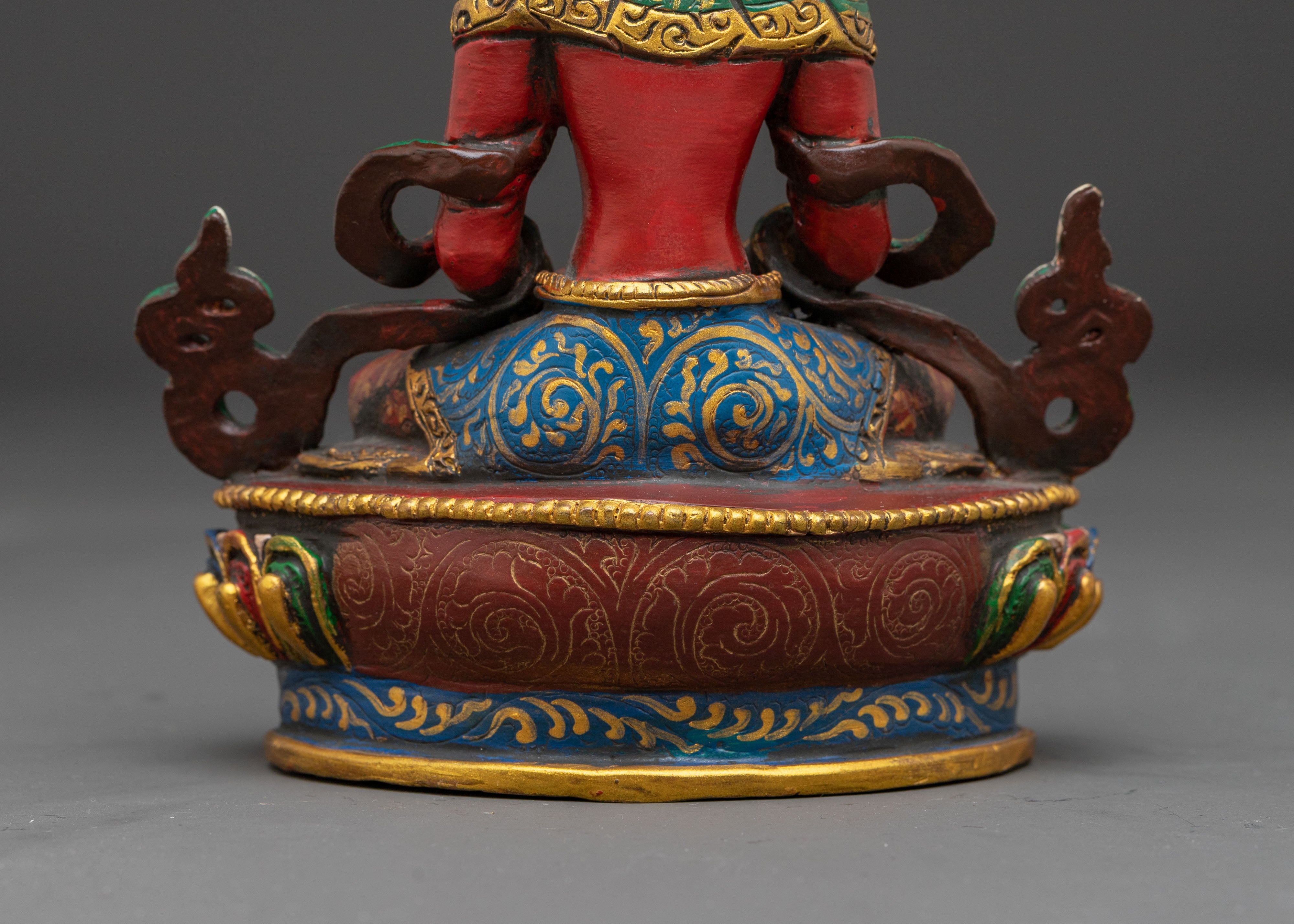 Amitayus Sculpture Symbolizing Longevity | Spiritual Decor for Meditation