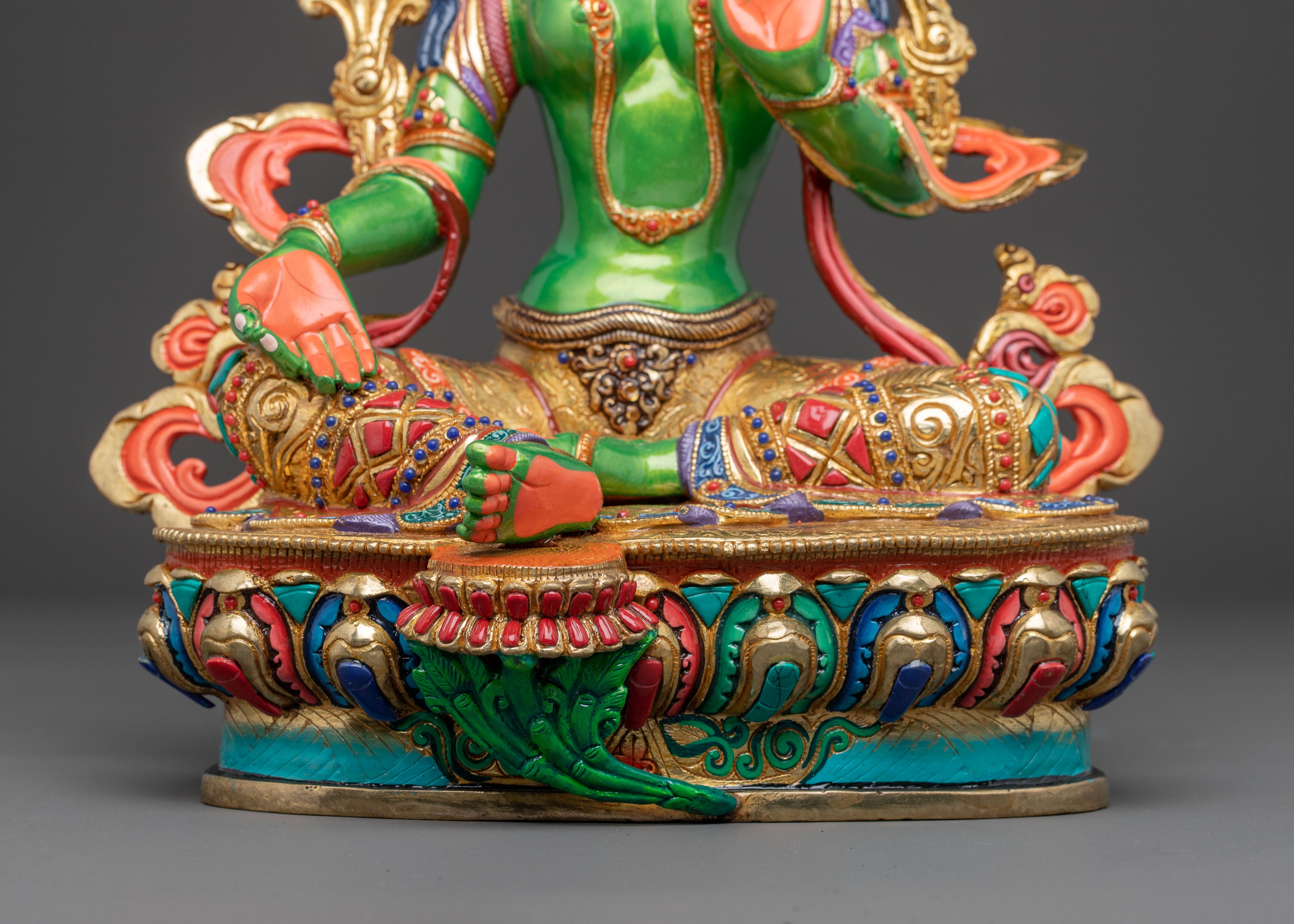 Handmade Mother Green Tara Statue | Compassion Goddess