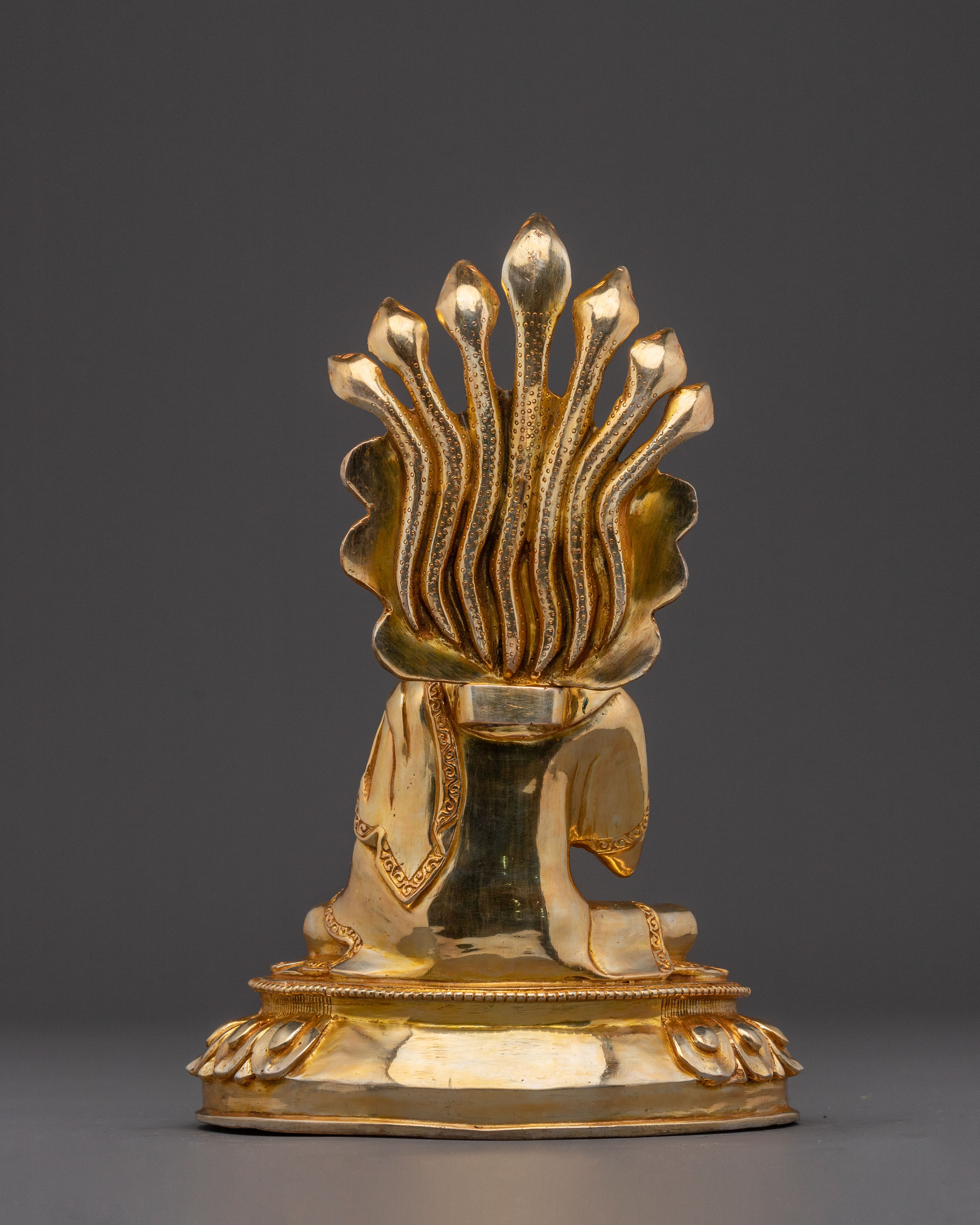 Buddhist Master Nagarjuna Copper Statue – Gilded Serenity