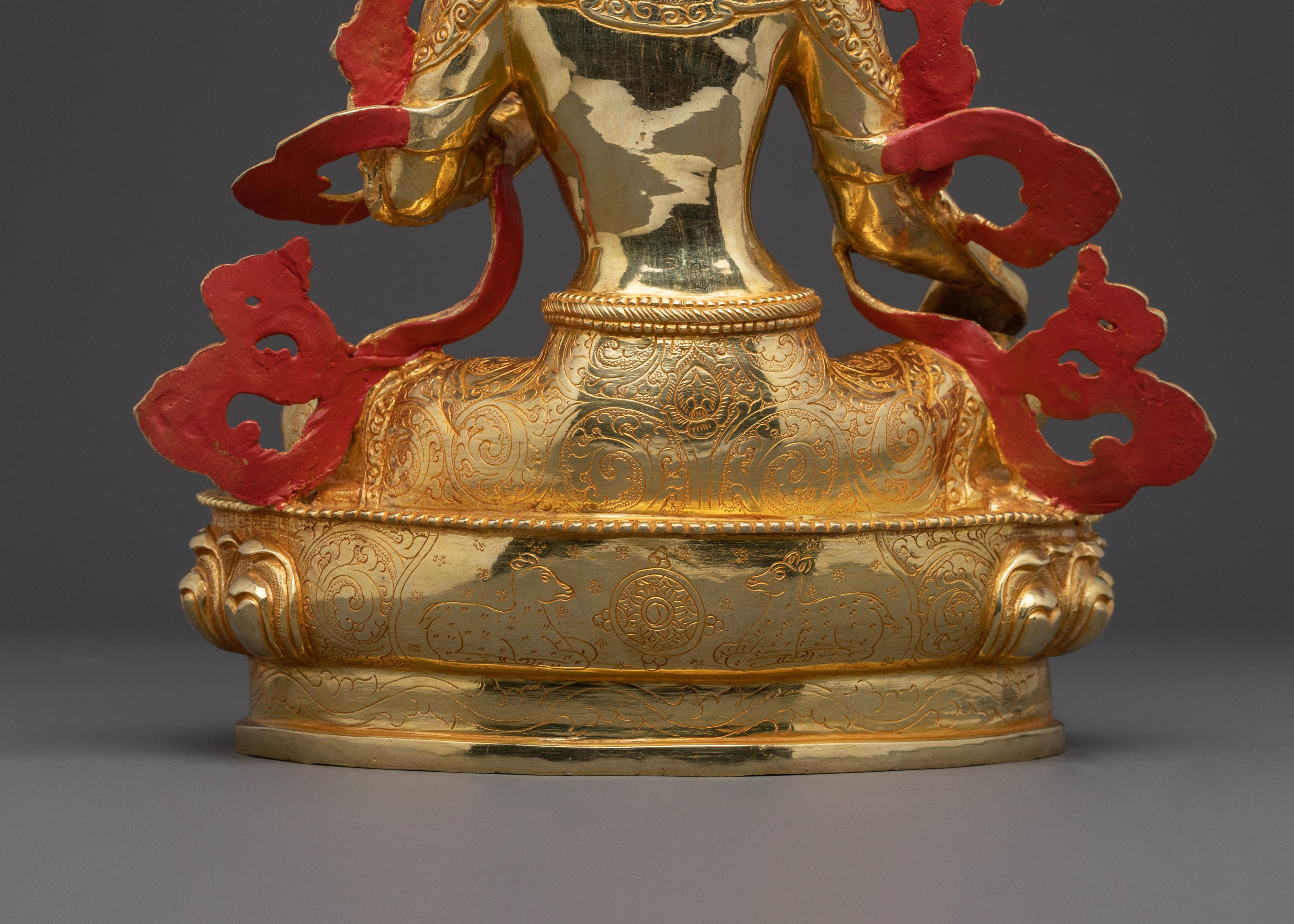Green Tara Blessed Statue | Serene Gilded Copper Statue