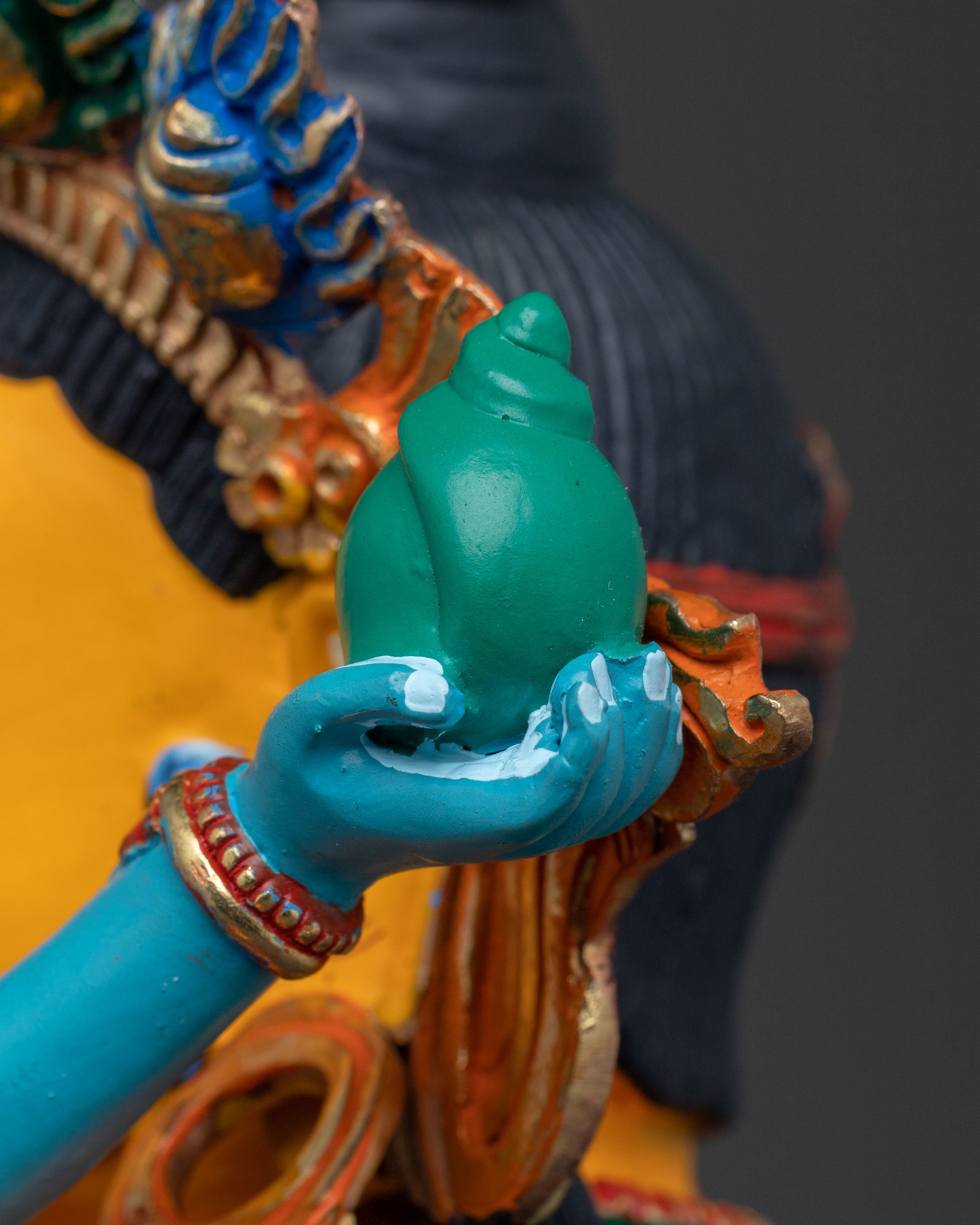 Green Dzambhala Sacred Idol | Buddhist Wealth Deity