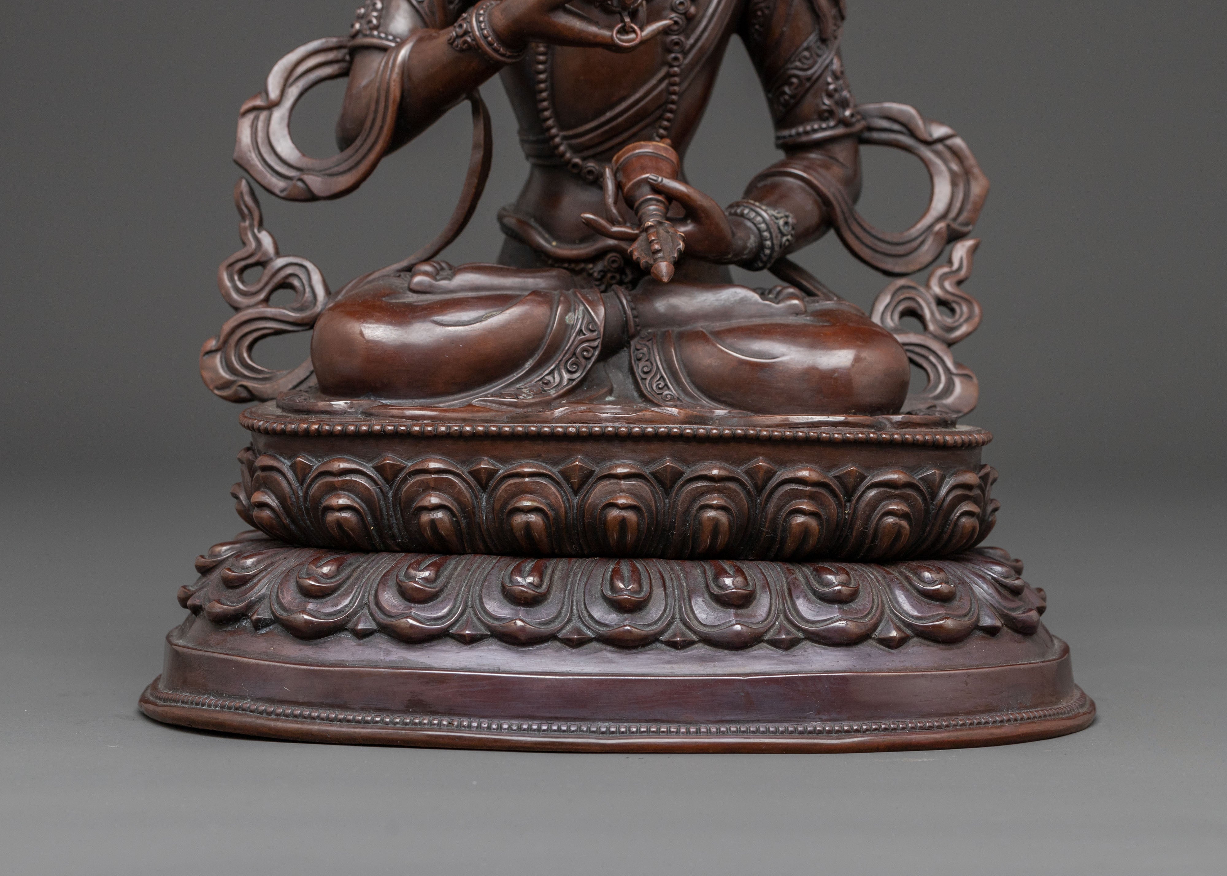 Divine Vajrasattva Sculpture – Oxidized Copper Masterpiece