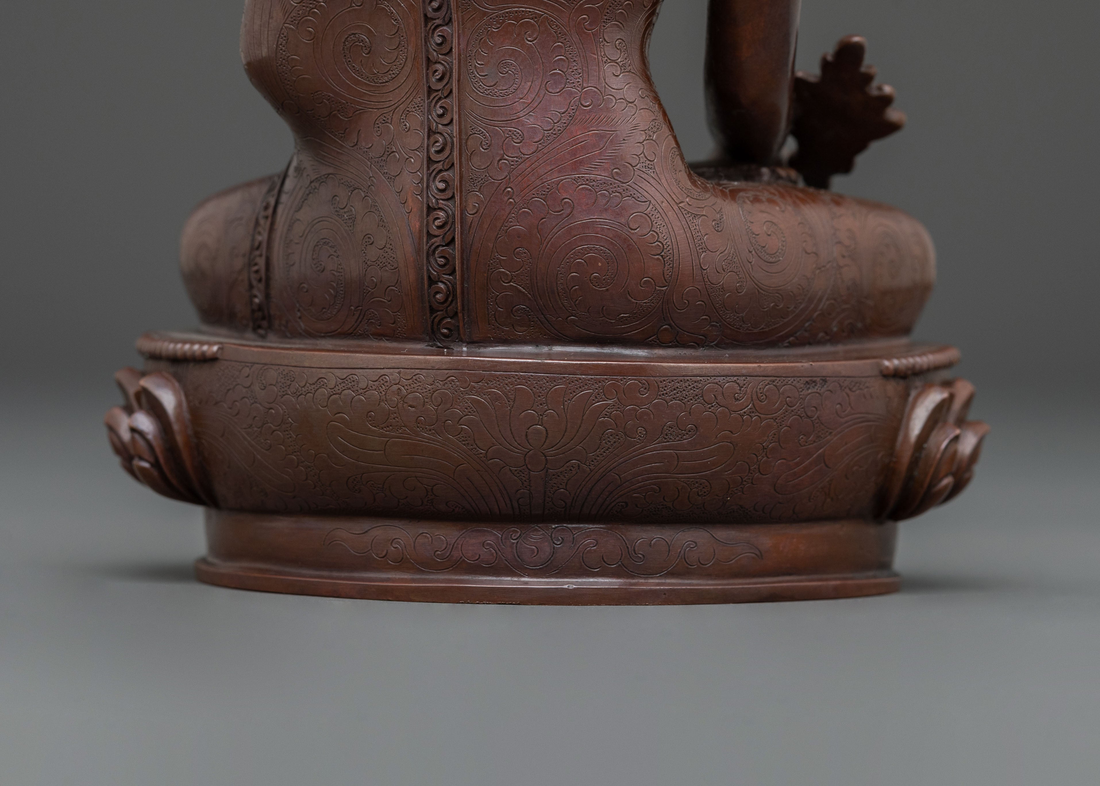 Handmade Medicine Buddha: Oxidized Copper Figurine