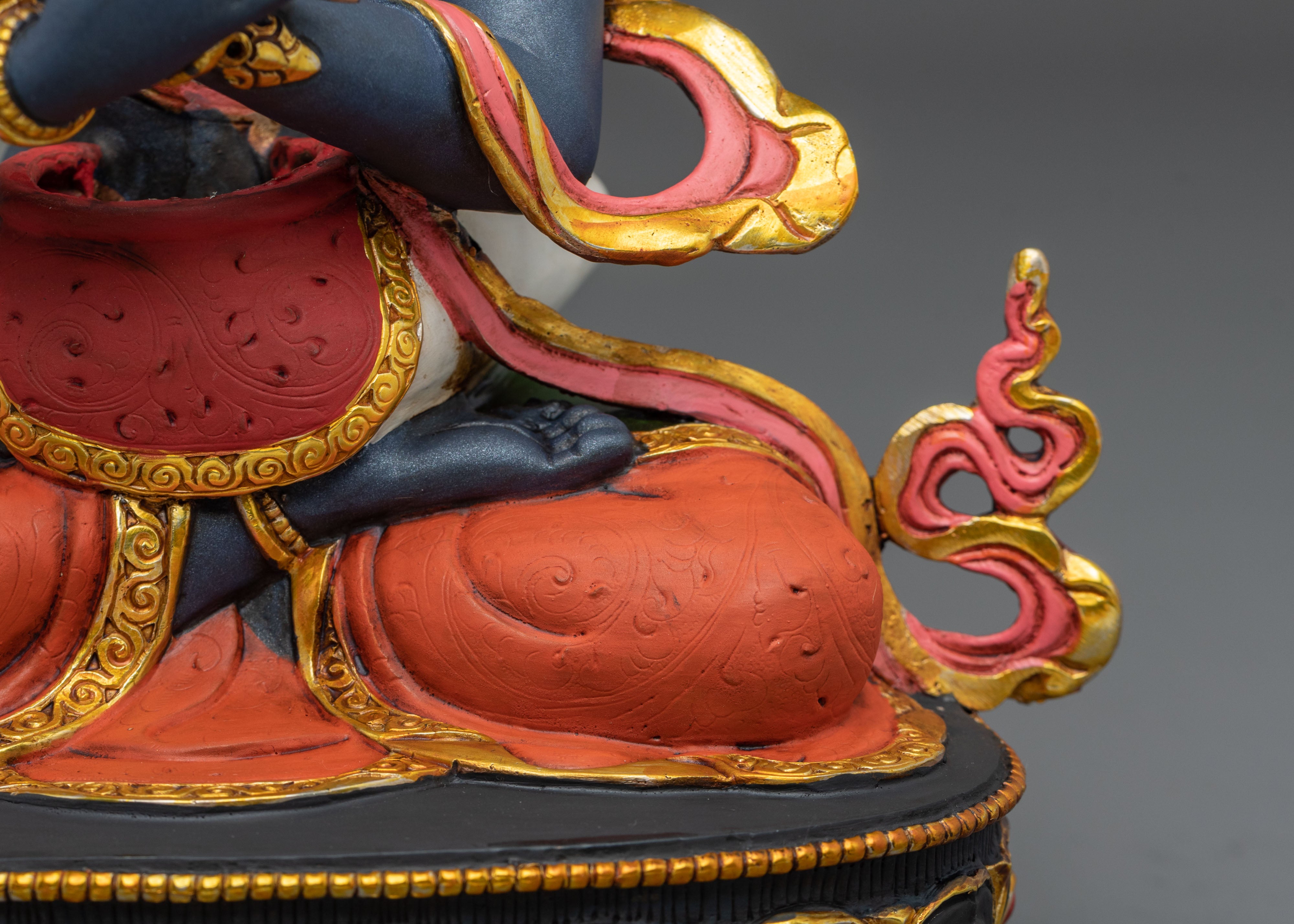 Vajradhara Statue with Consort | Gold & Acrylic Painted Figurine