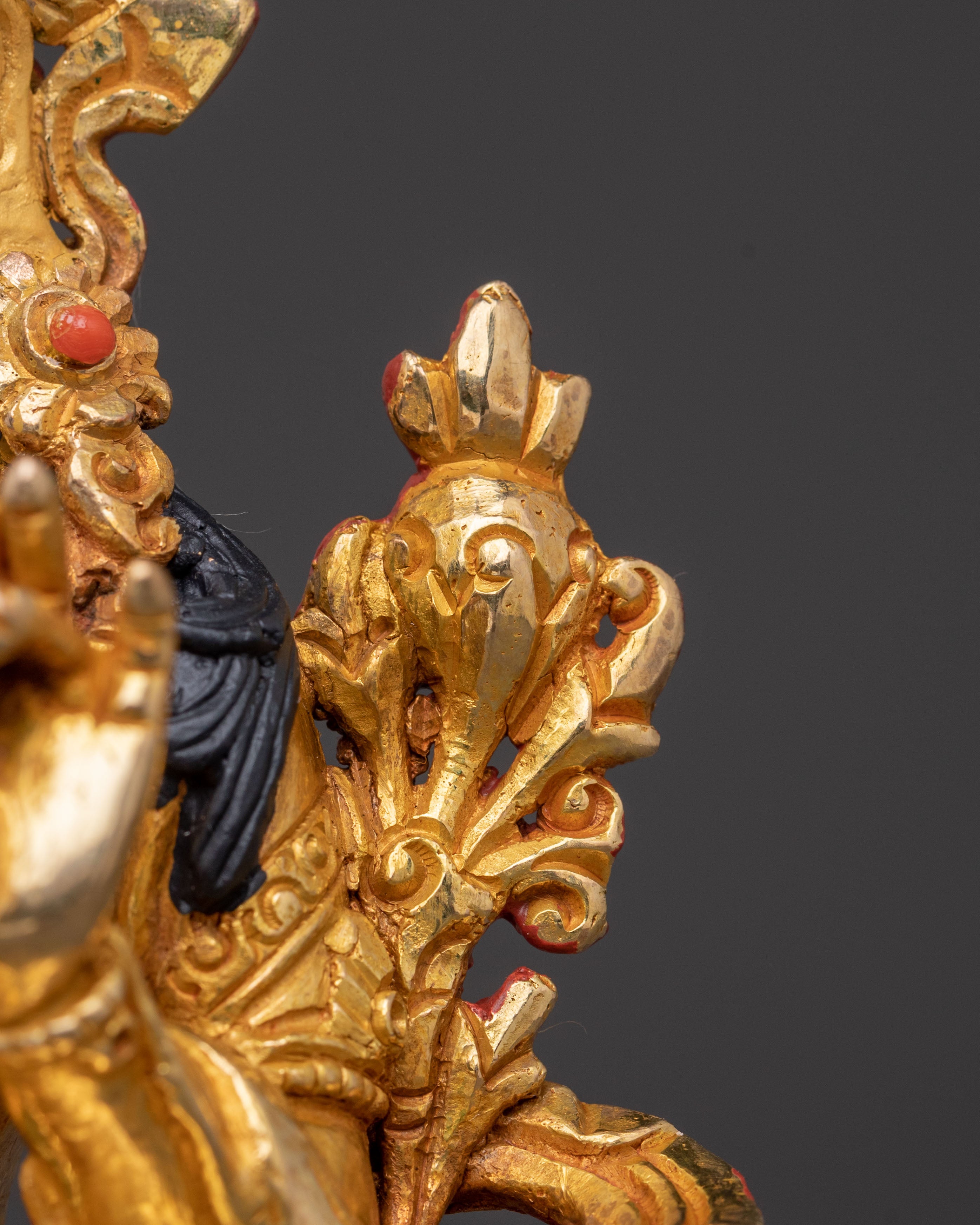 Green Tara Compassion Bodhisattva Statue: Serene Gilded Copper
