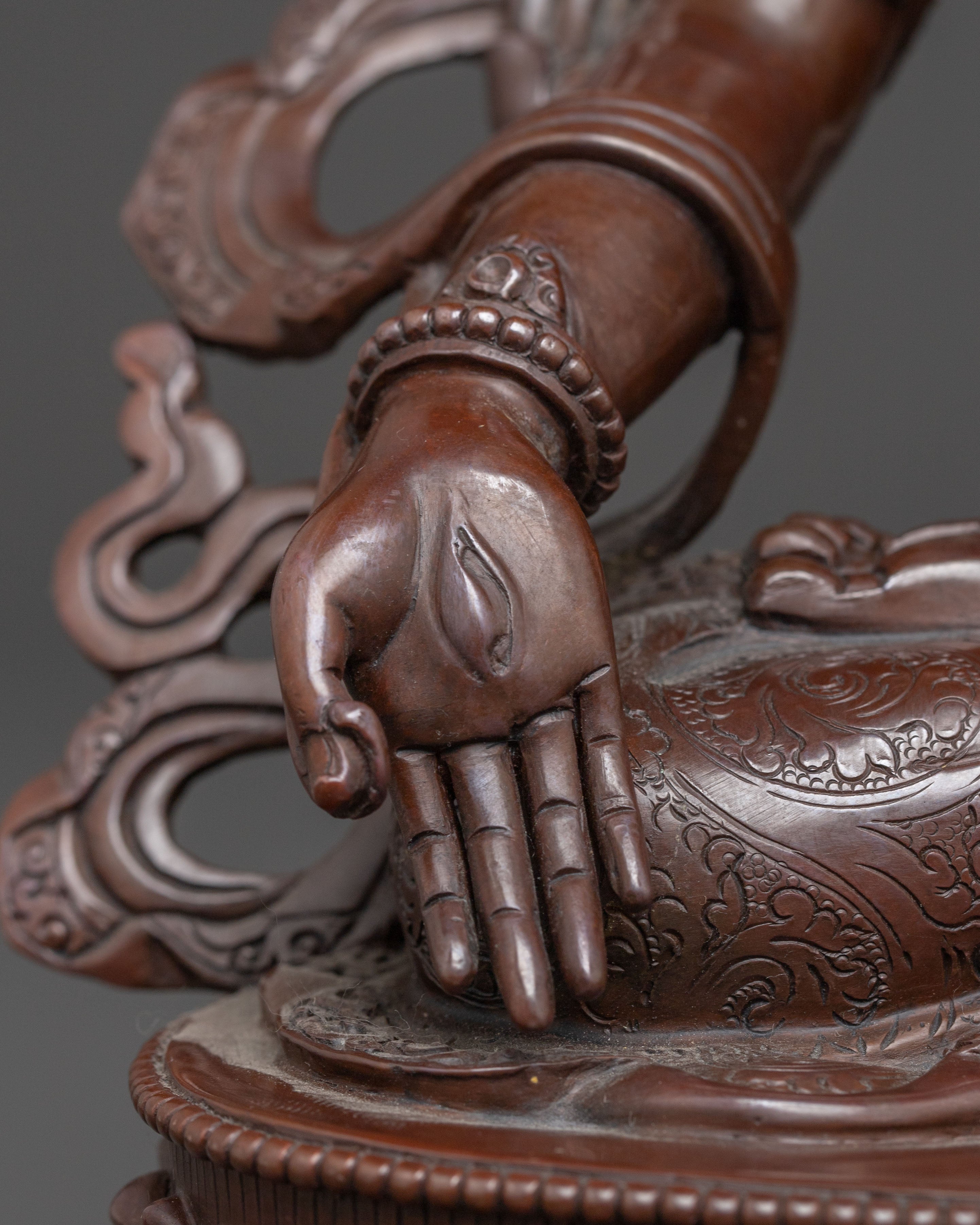 Handcrafted Oxidized Copper Sita Tara Statue | Traditional Himalayan Art