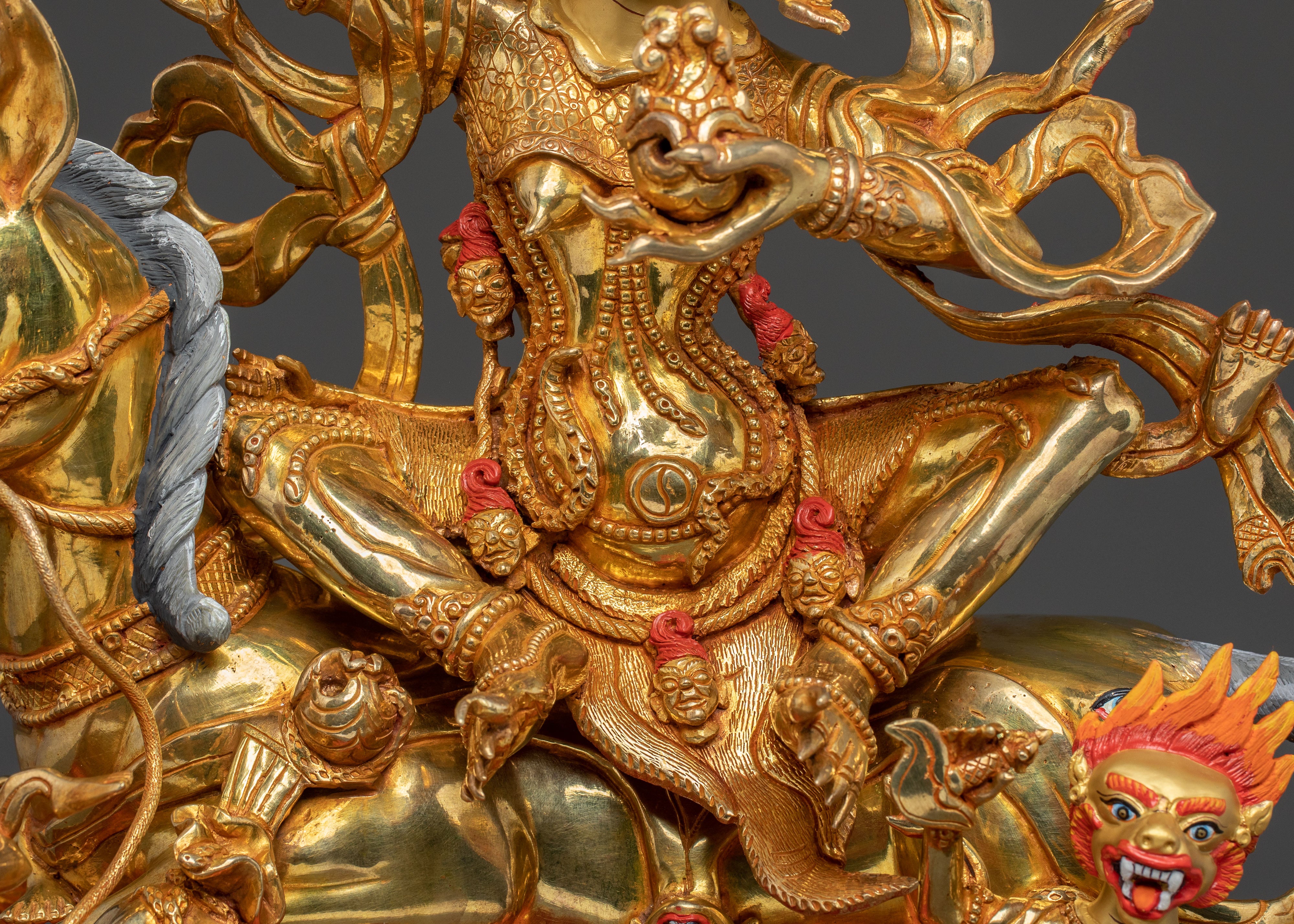 Palden Lhamo Wrathful Protector Statue: Fierce Protector Goddess