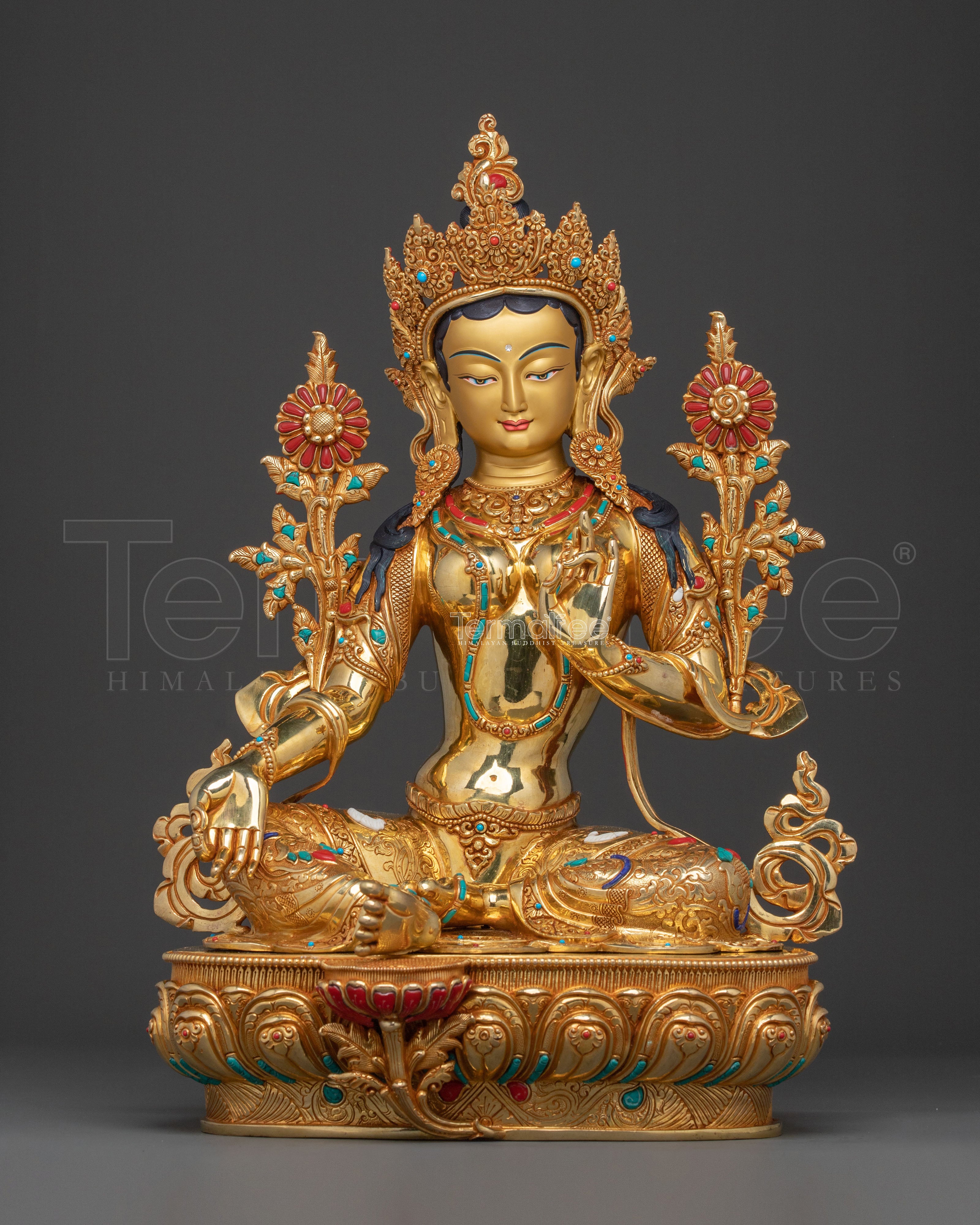 Buddhist Goddess Green Tara Sacred Statue | Tibetan Goddess of Compassion