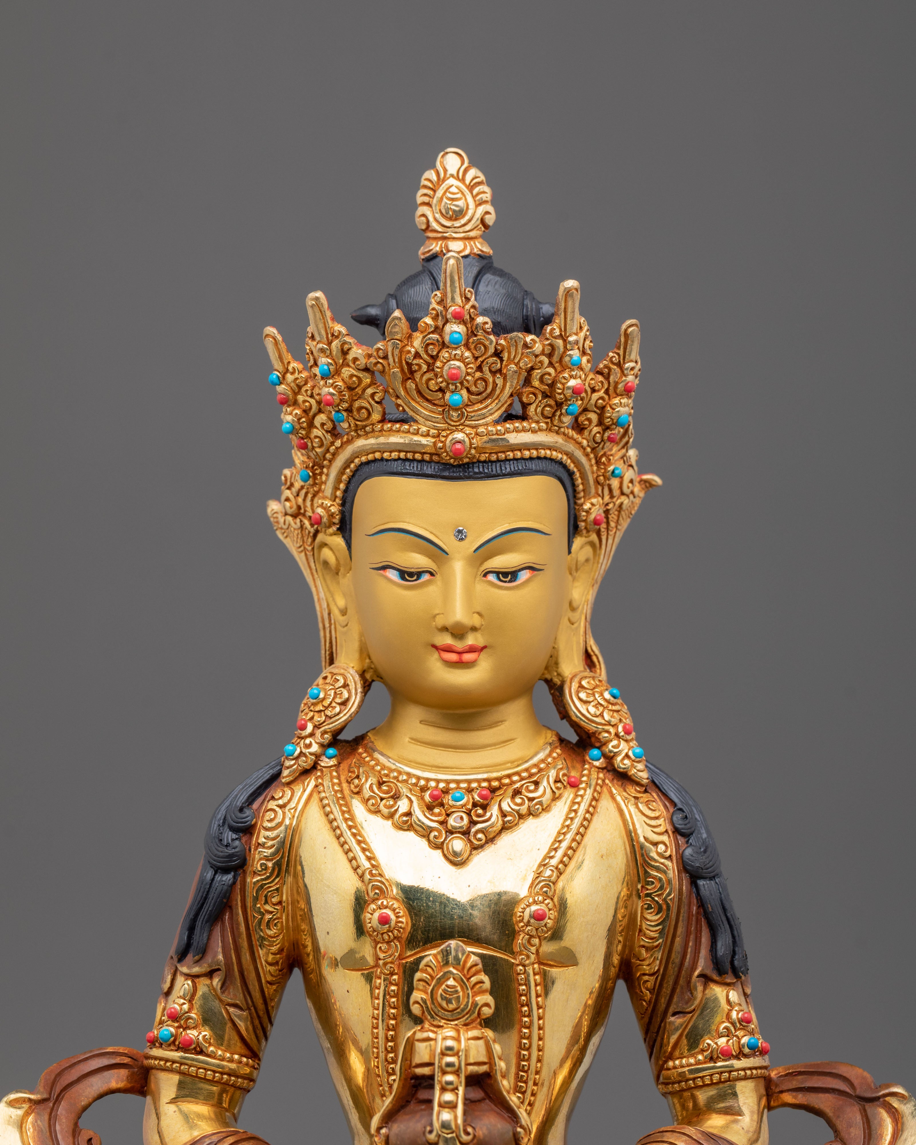 Traditional Amitayus Sculpture | Tibetan Buddhist Altar Art