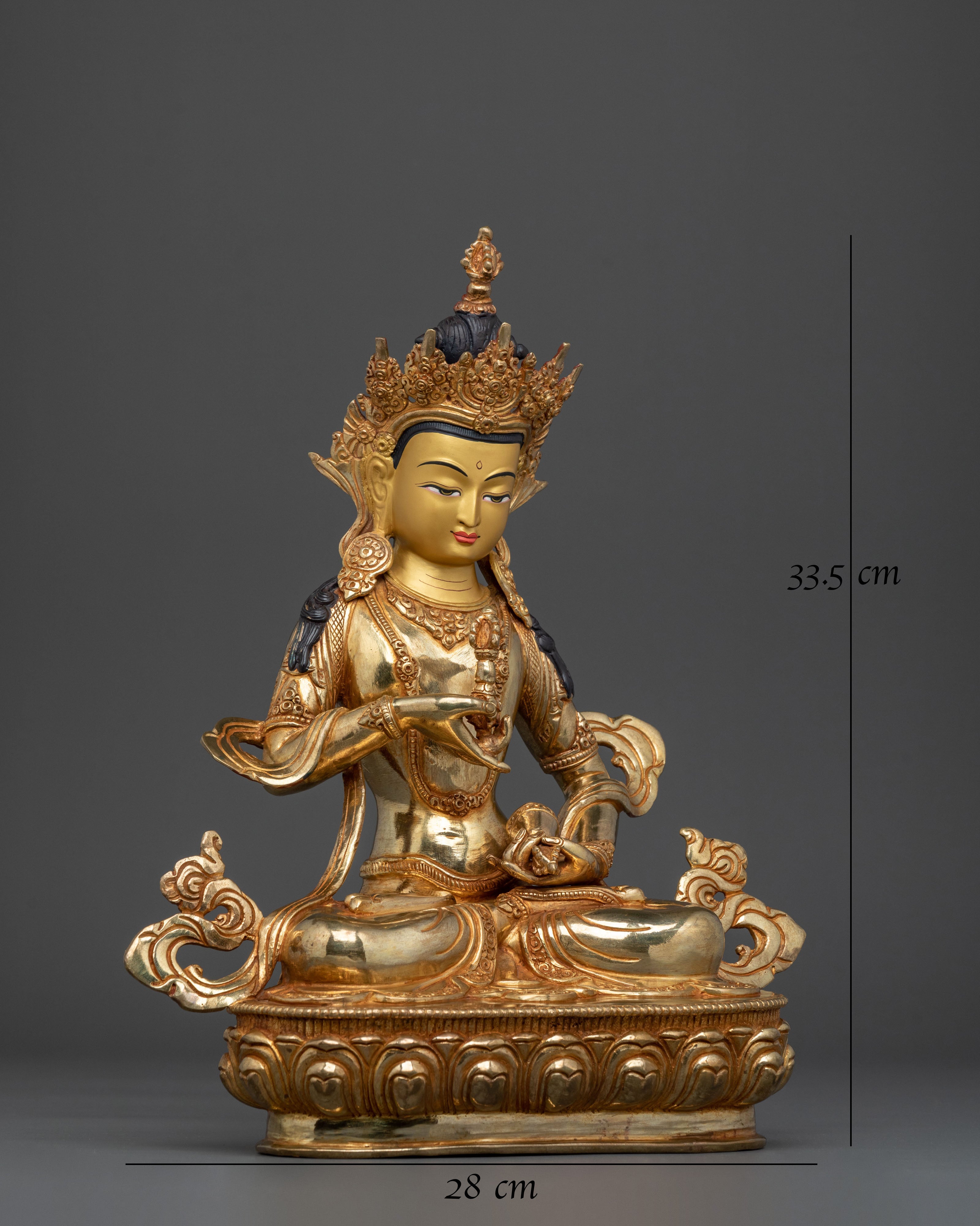 Tibetan Vajrasattva Meditation Statue | 24K Gold Gilded