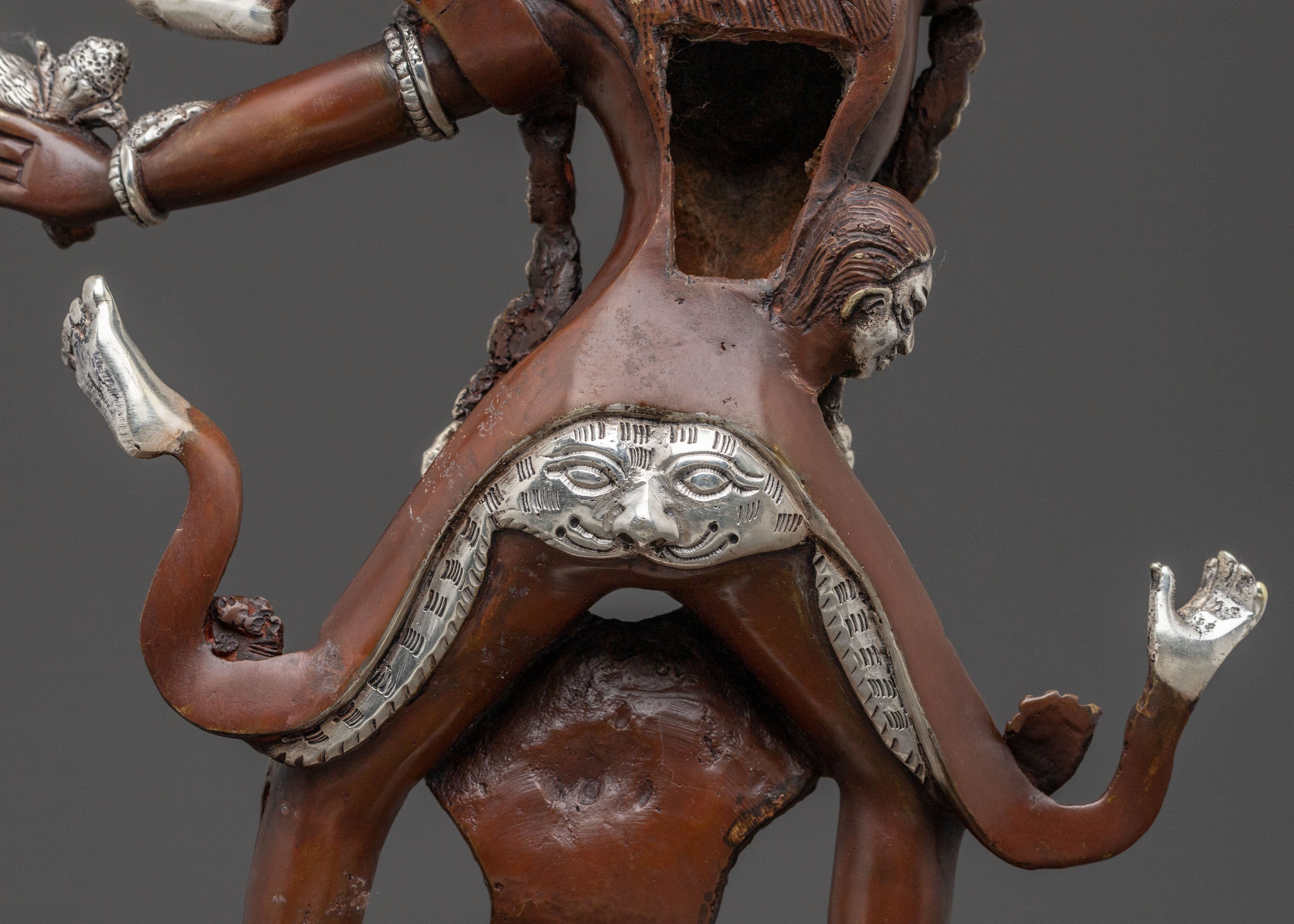 Ekajati Bodhisattva: Serene Oxidized Copper Sculpture