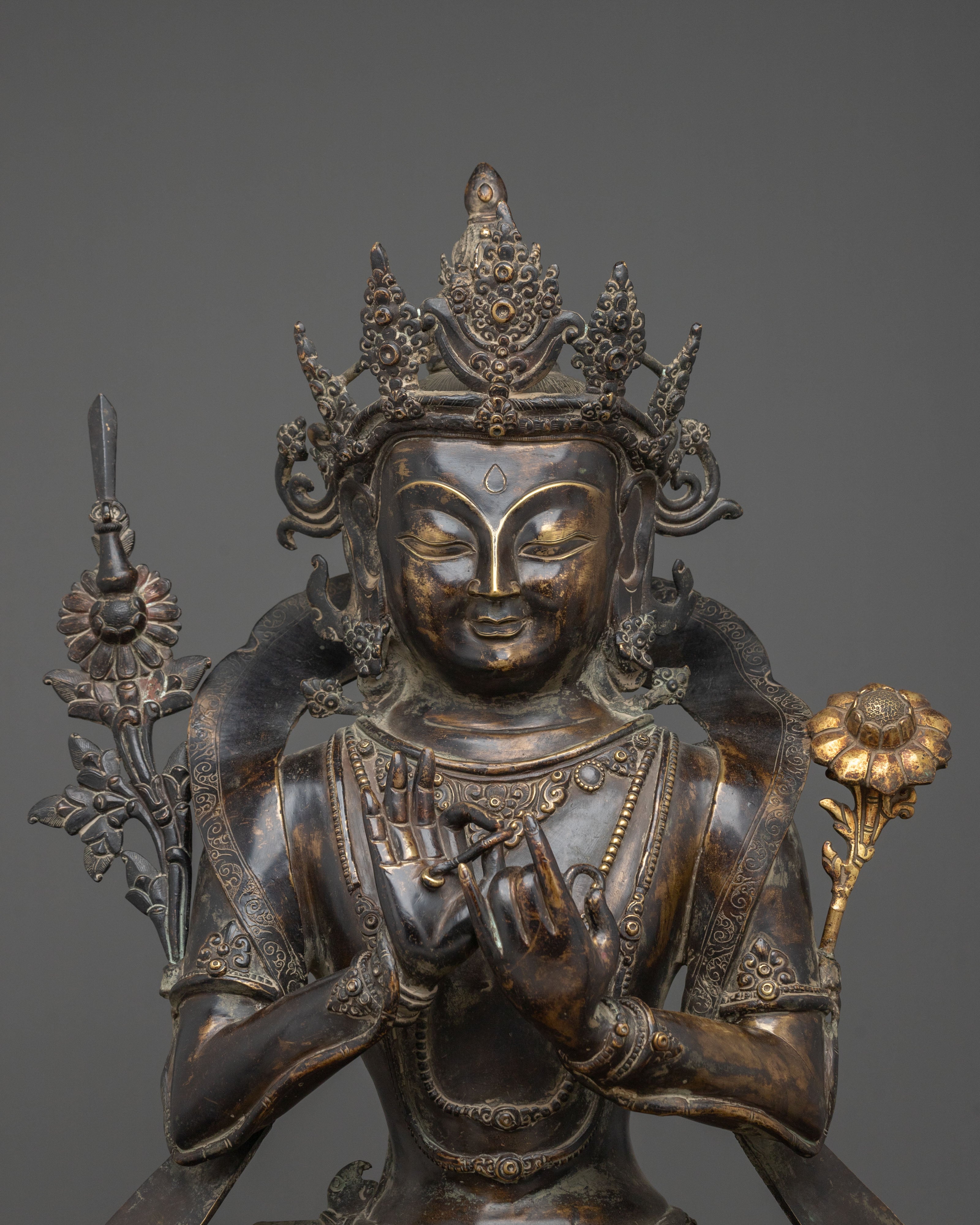 Tibetan Tikshna Manjushri Sacred Statue: Destroyer of Ignorance