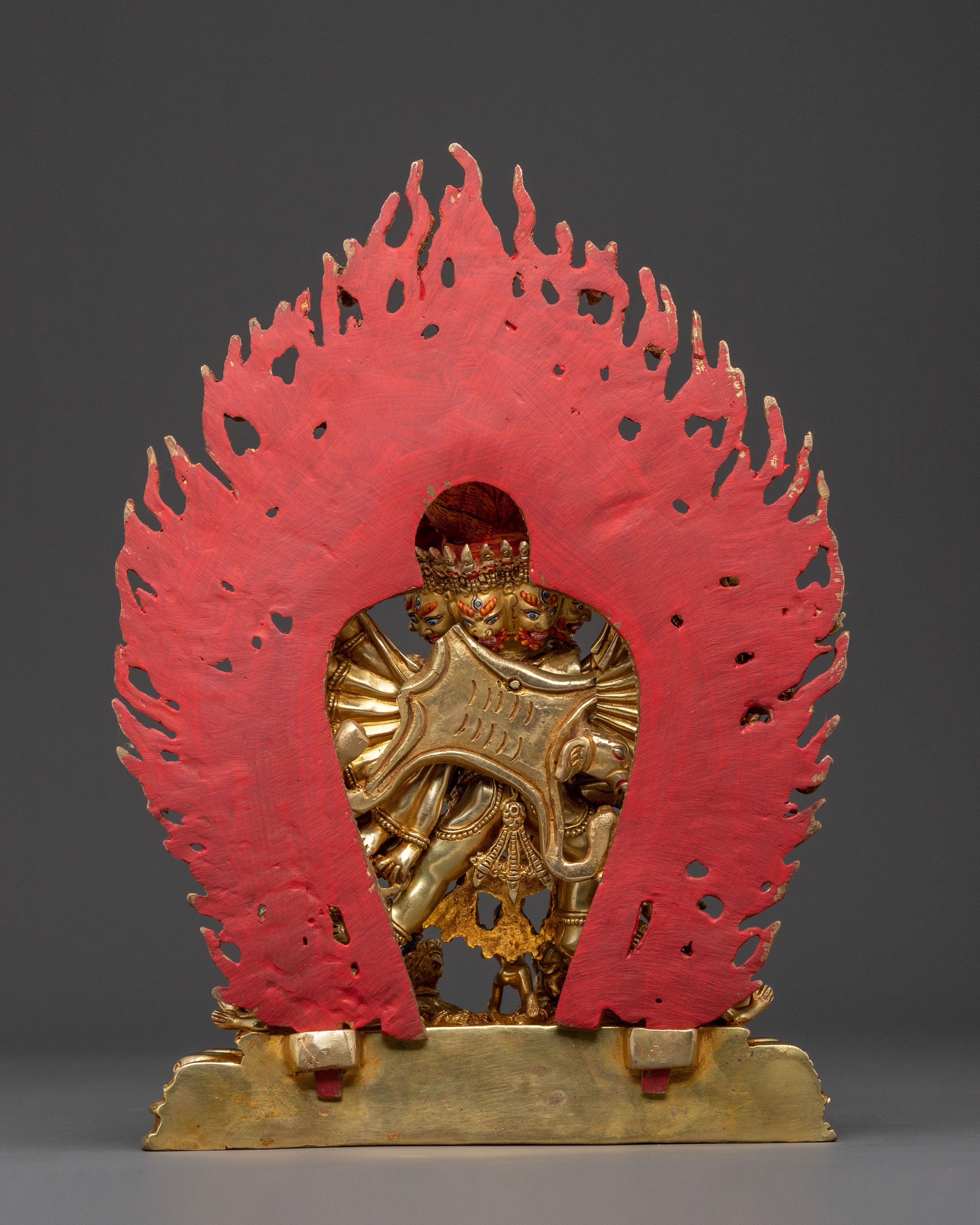Yamantaka Buddhist Wrathful Deity Statue | 24K Gold Gilded