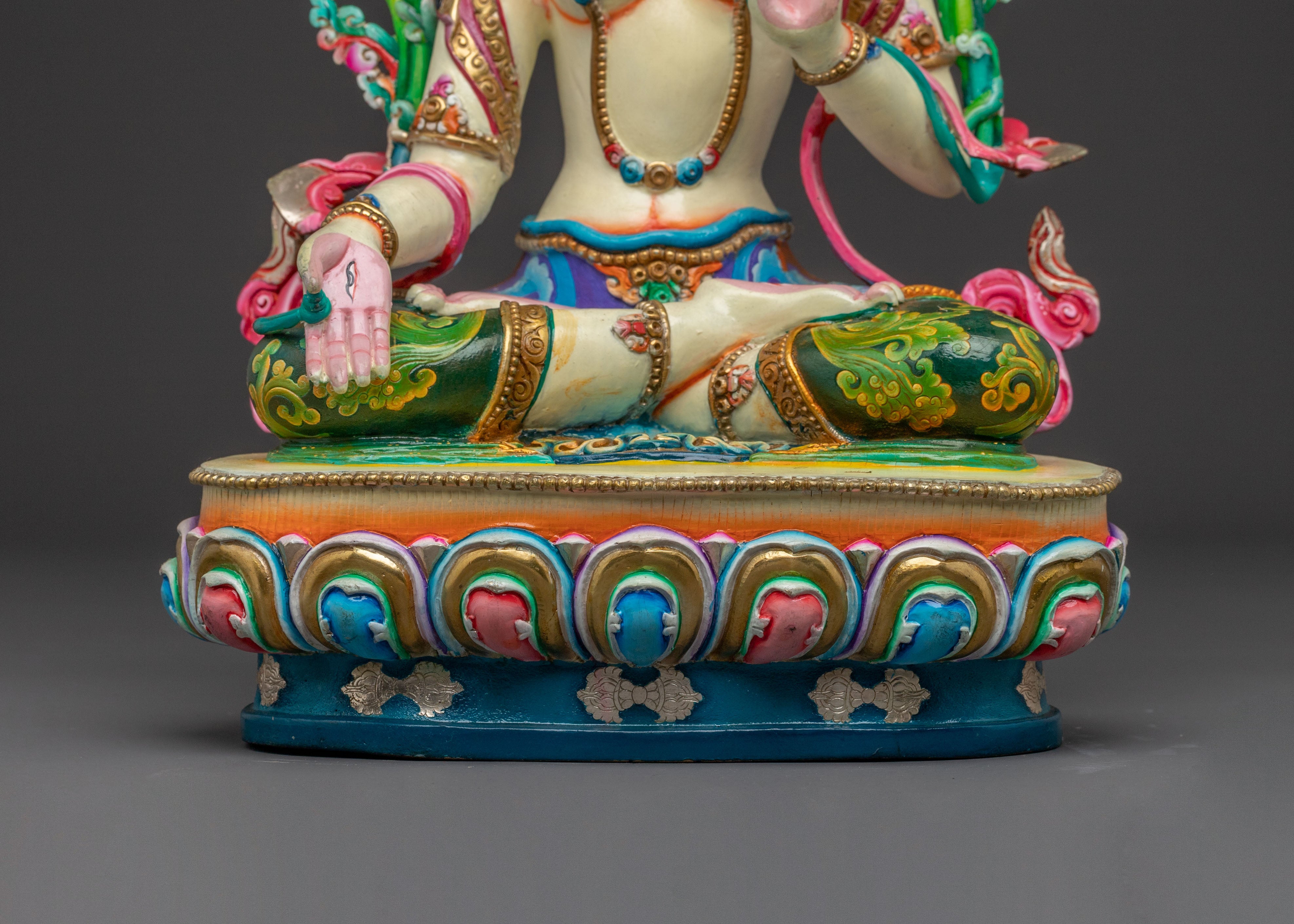 White Tara Statue – Hand-Gilded Copper