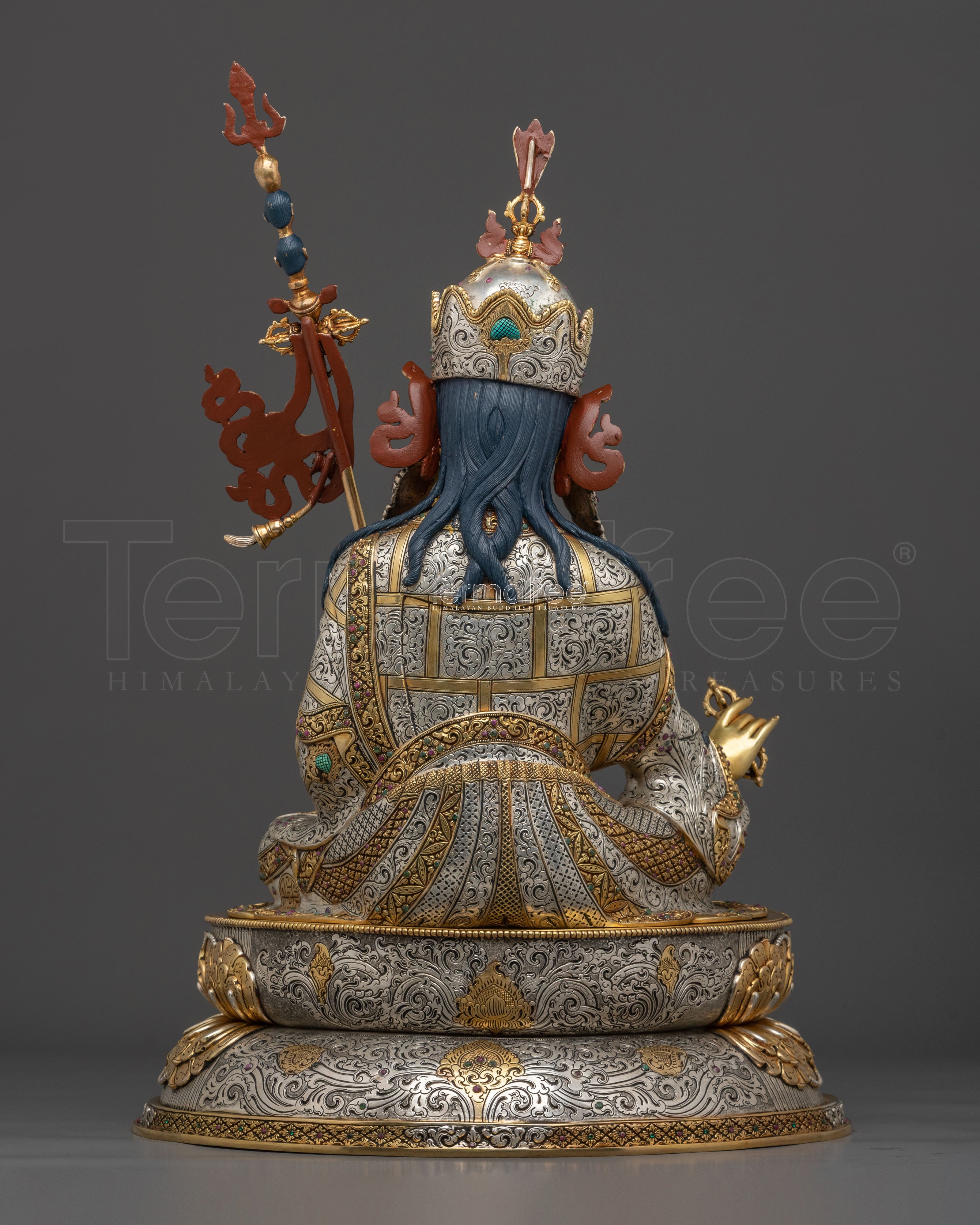 Tibetan Guru Padmasambhava Sacred Sculpture | 24K Gold Gilded