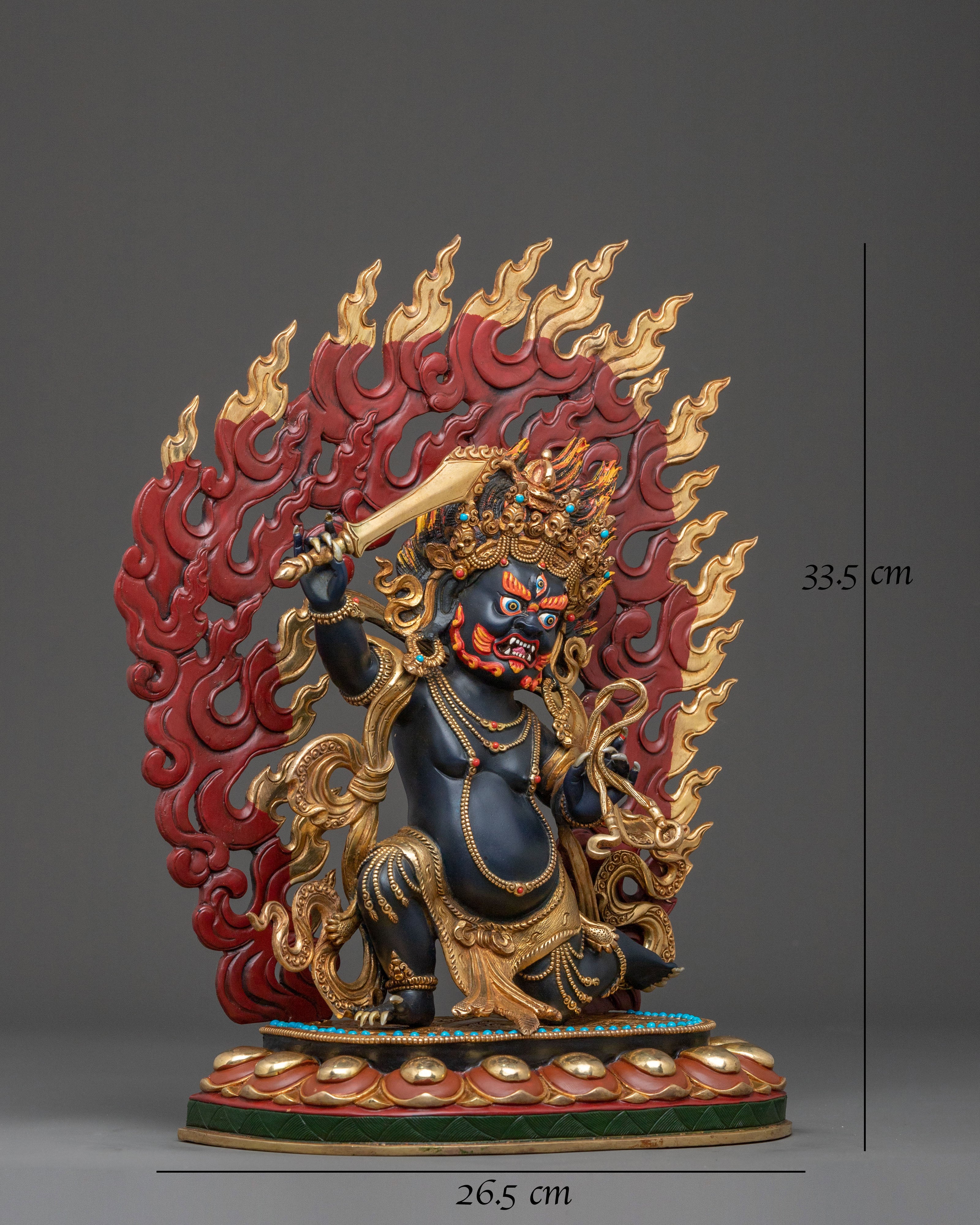 Achala Statue with Gold and Acrylic Paintings | Fierce Guardian