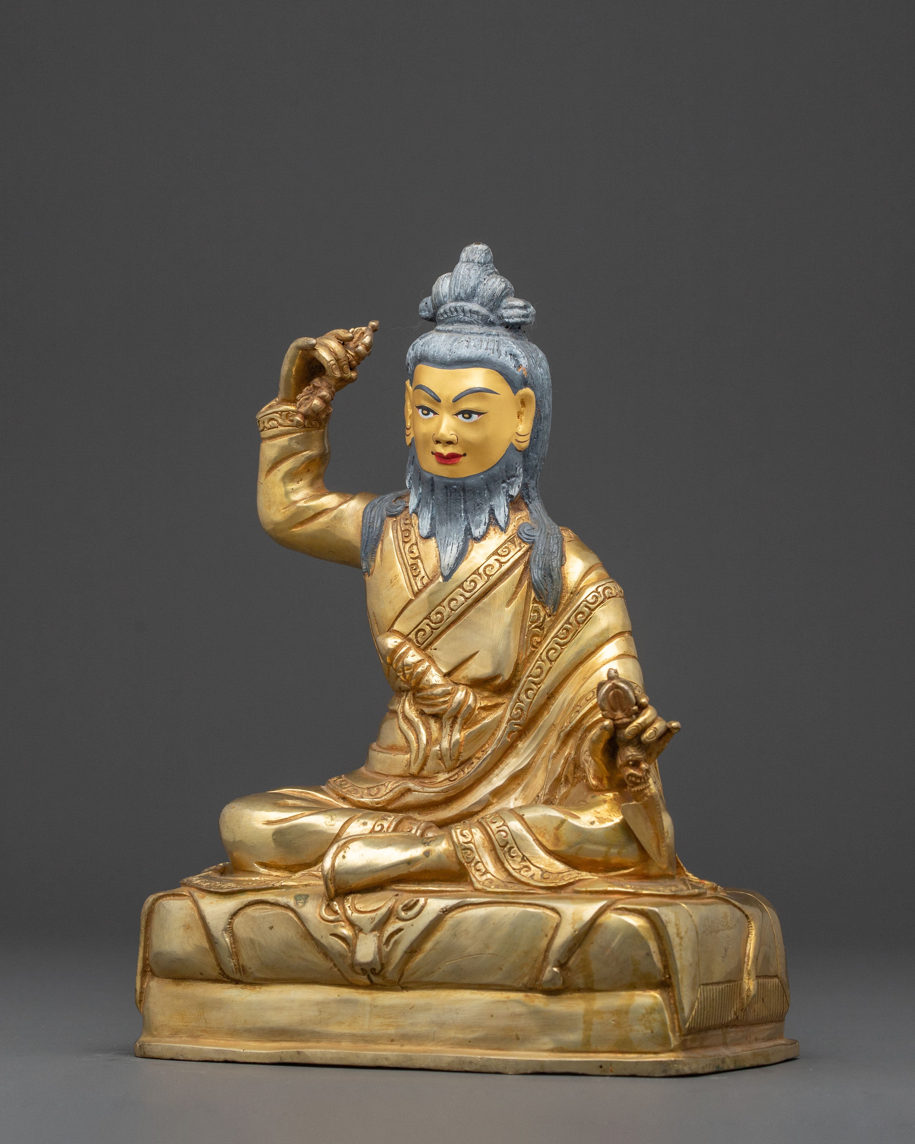 Handcrafted Dudjom Lingpa Statue – 24K Gold Gilded Statue