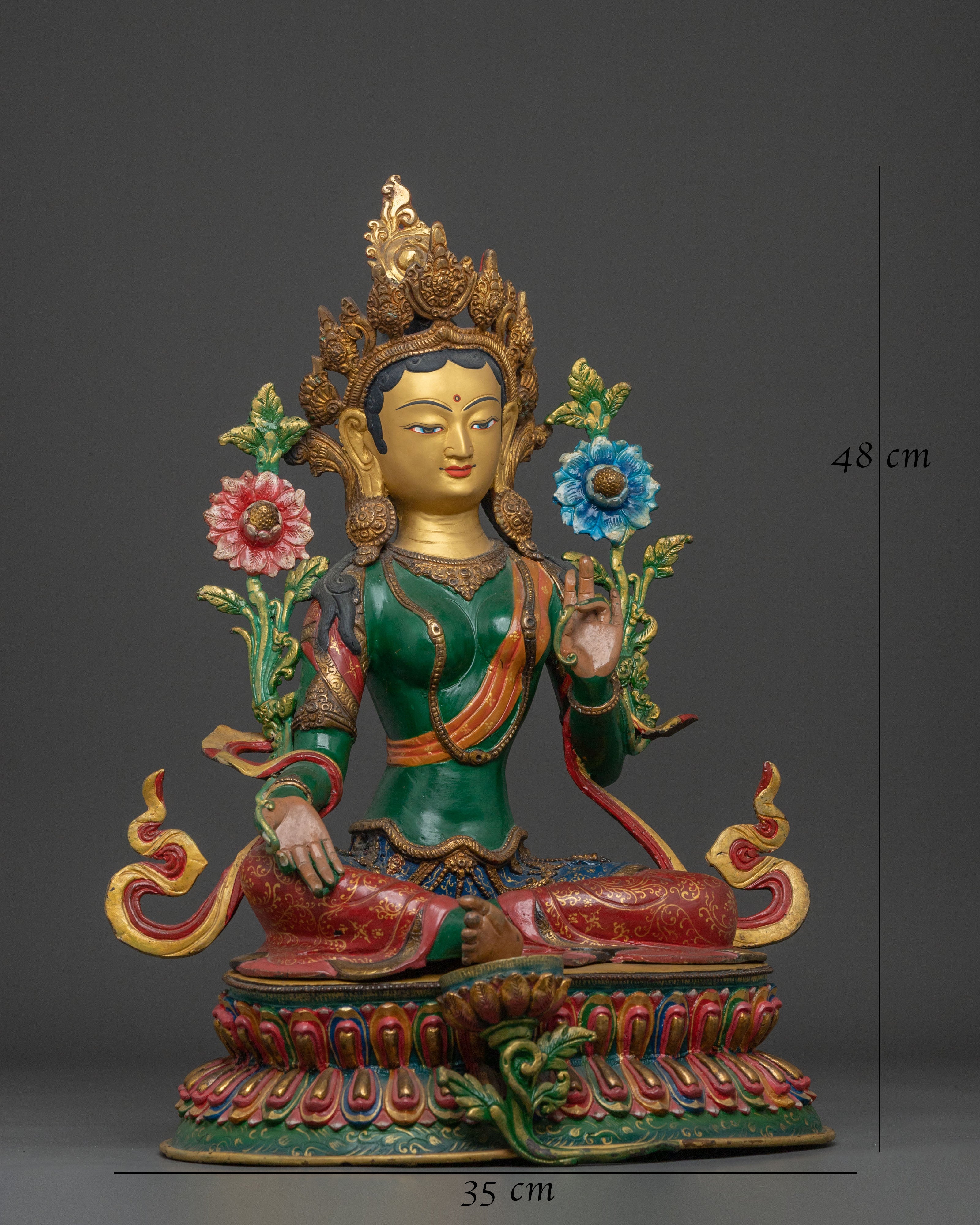 Green Tara Peaceful Figurine | Goddess of Compassion