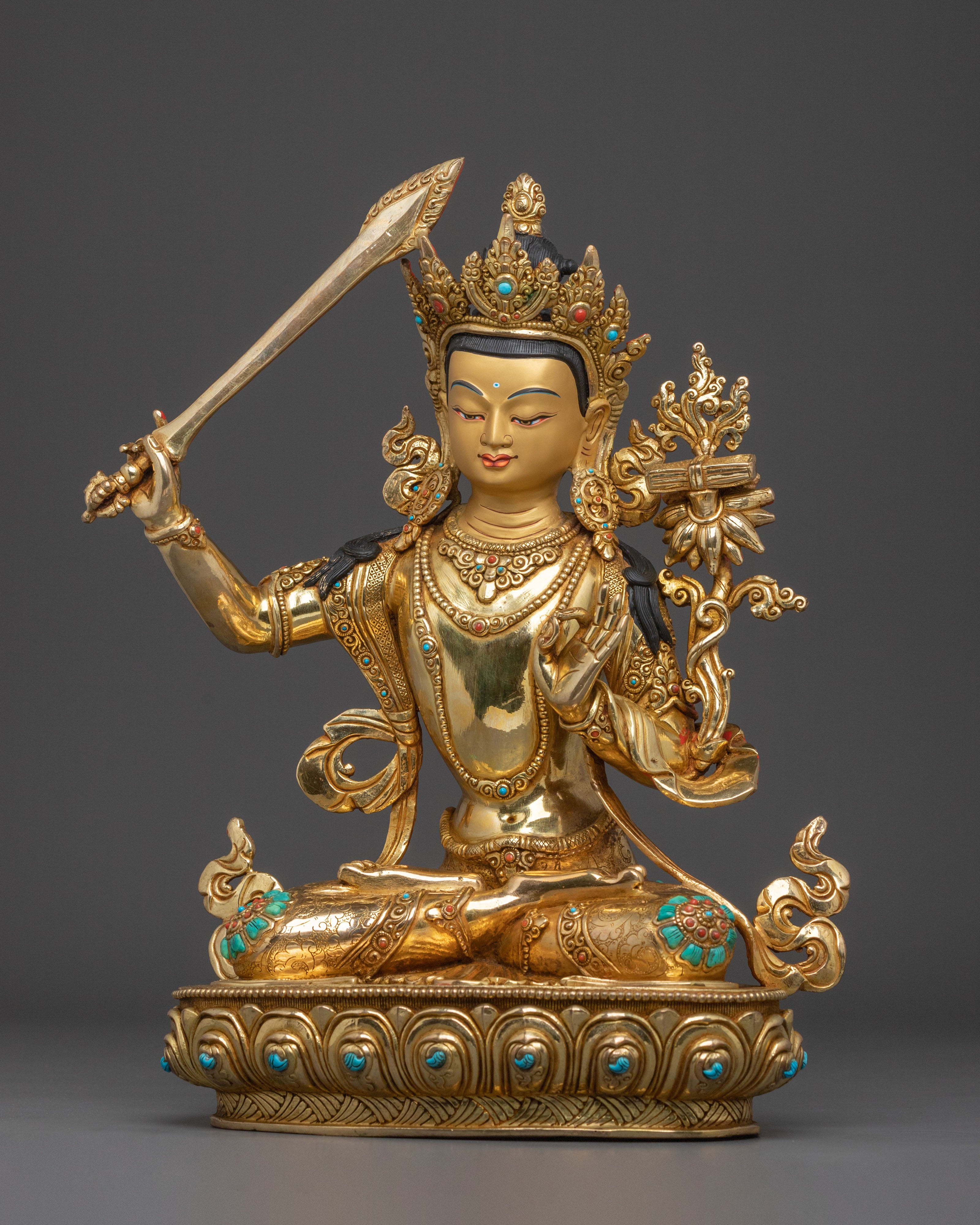 Handmade Manjushri Buddhist Statue | Home Decor