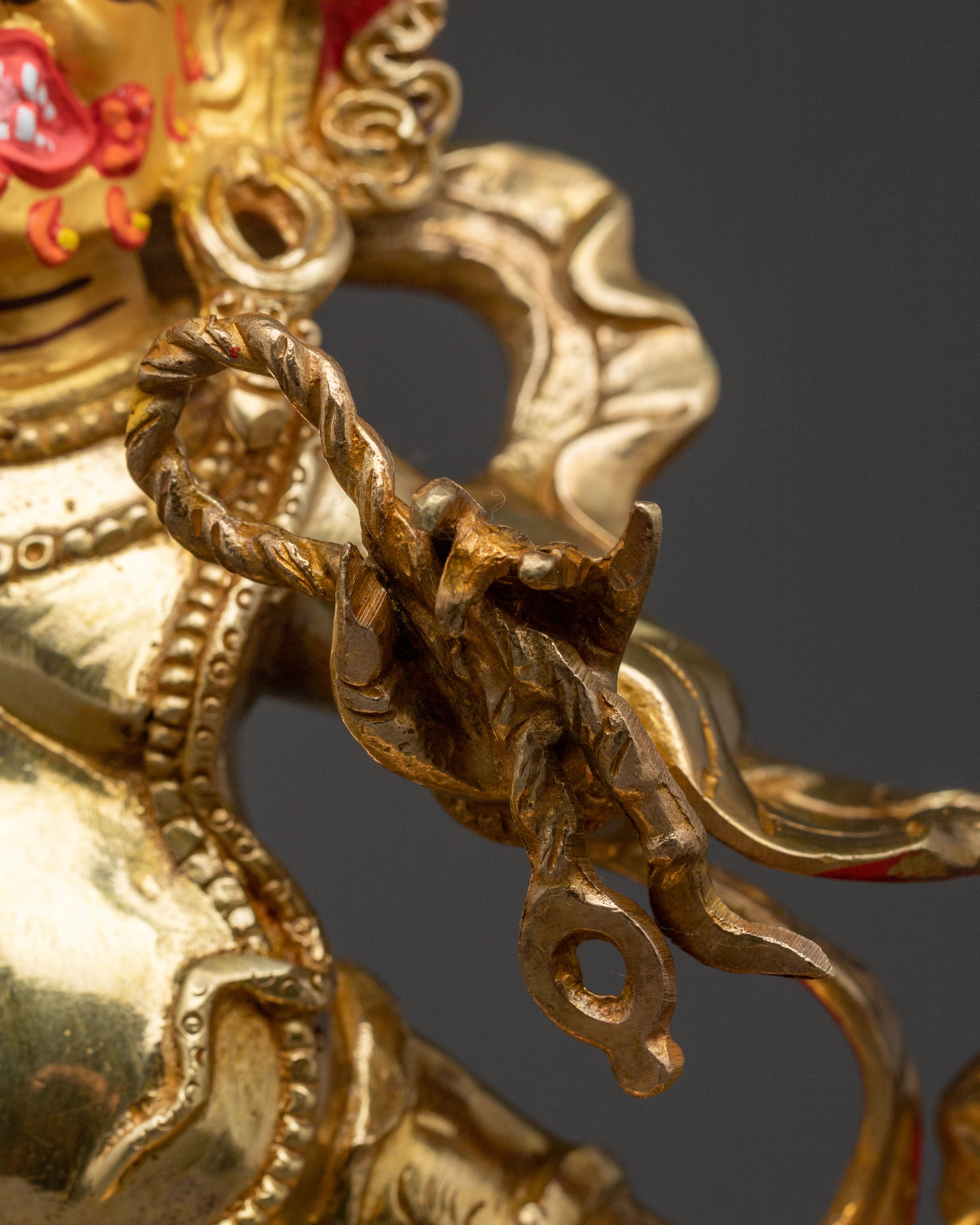 Handcrafted Vajrapani Spiritual Statue - 24K Gold Gilded