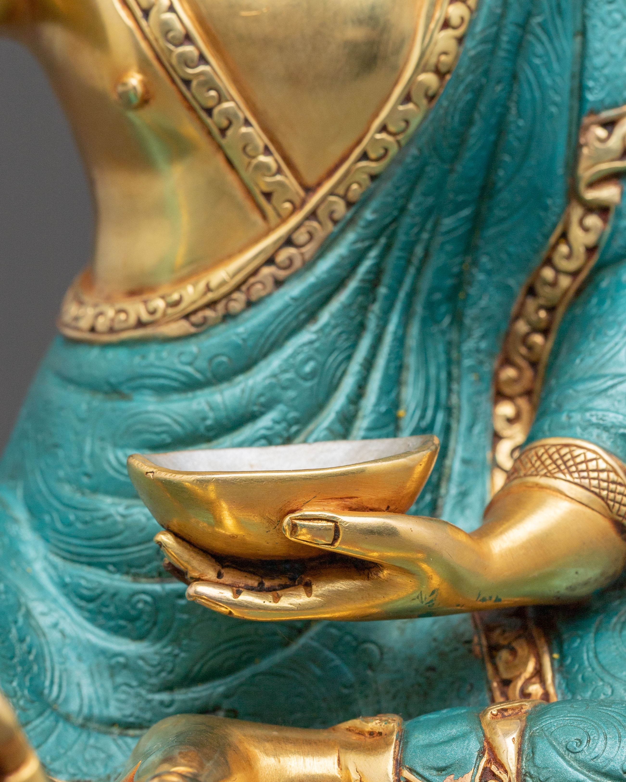 Tibetan Milarepa Buddhist Statue – 24K Gold Gilded Copper Statue