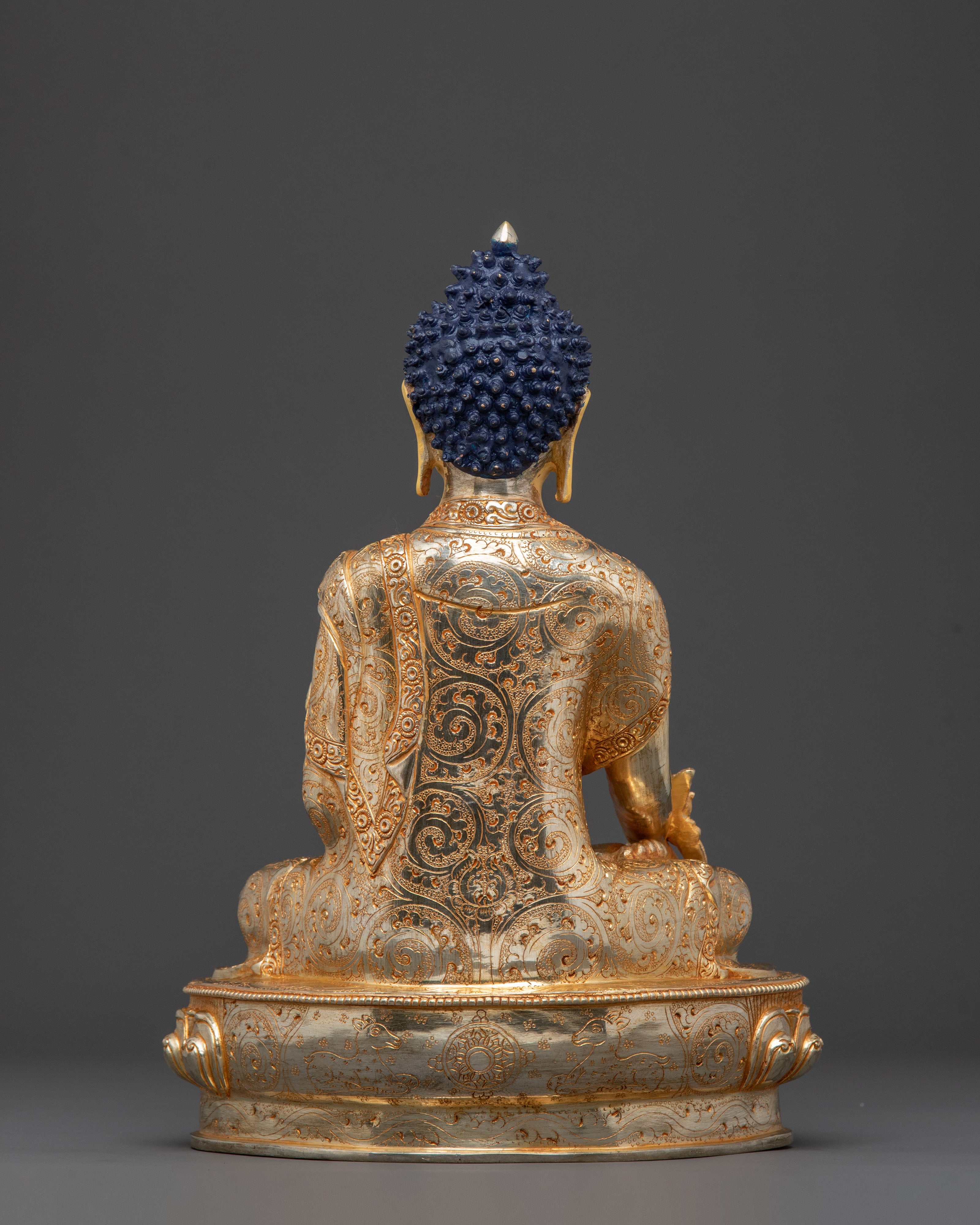 Medicine Buddha Serene Statue | Gold Gilded Buddhist Art