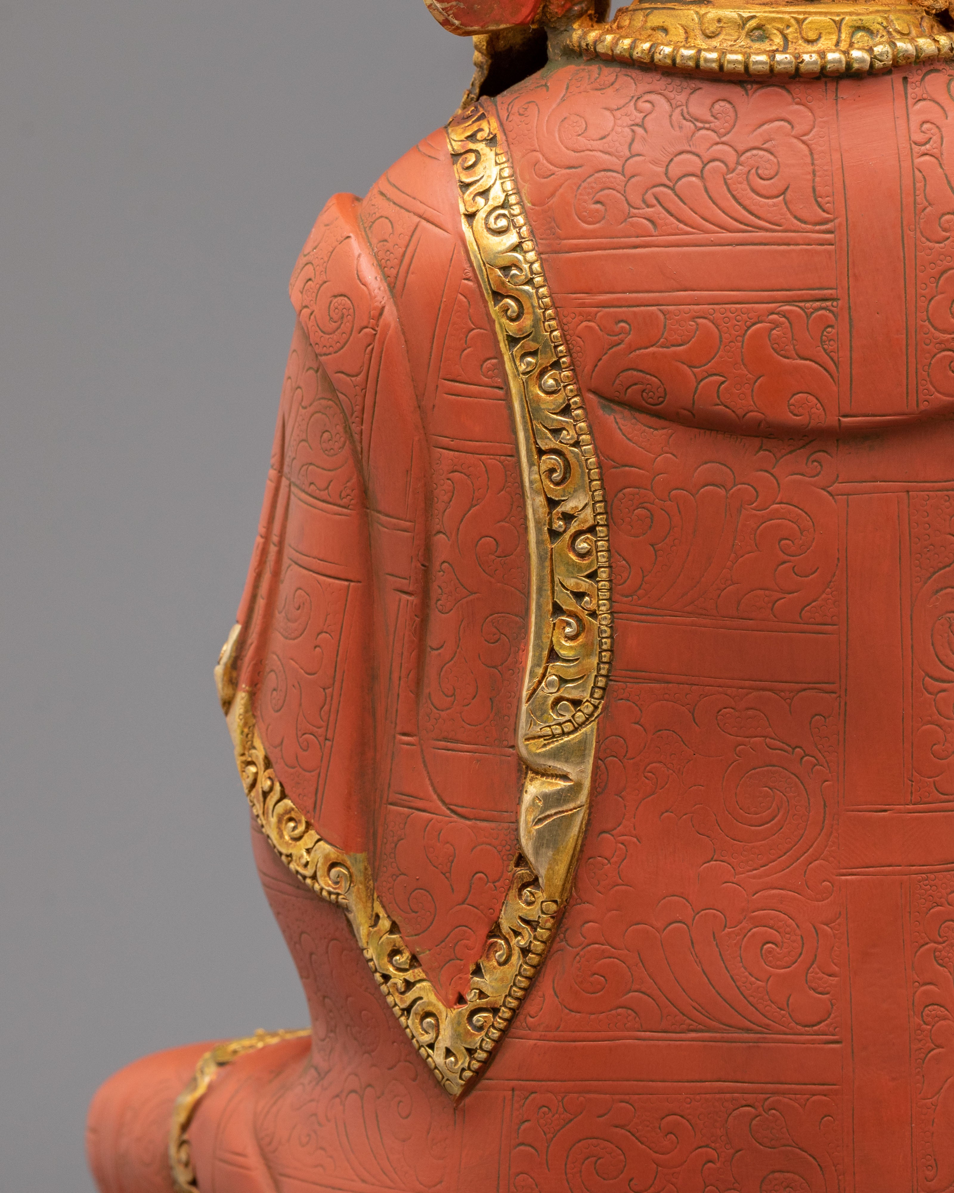 Crown Shakyamuni Buddha Figurine | 24K Gold Coated Statue