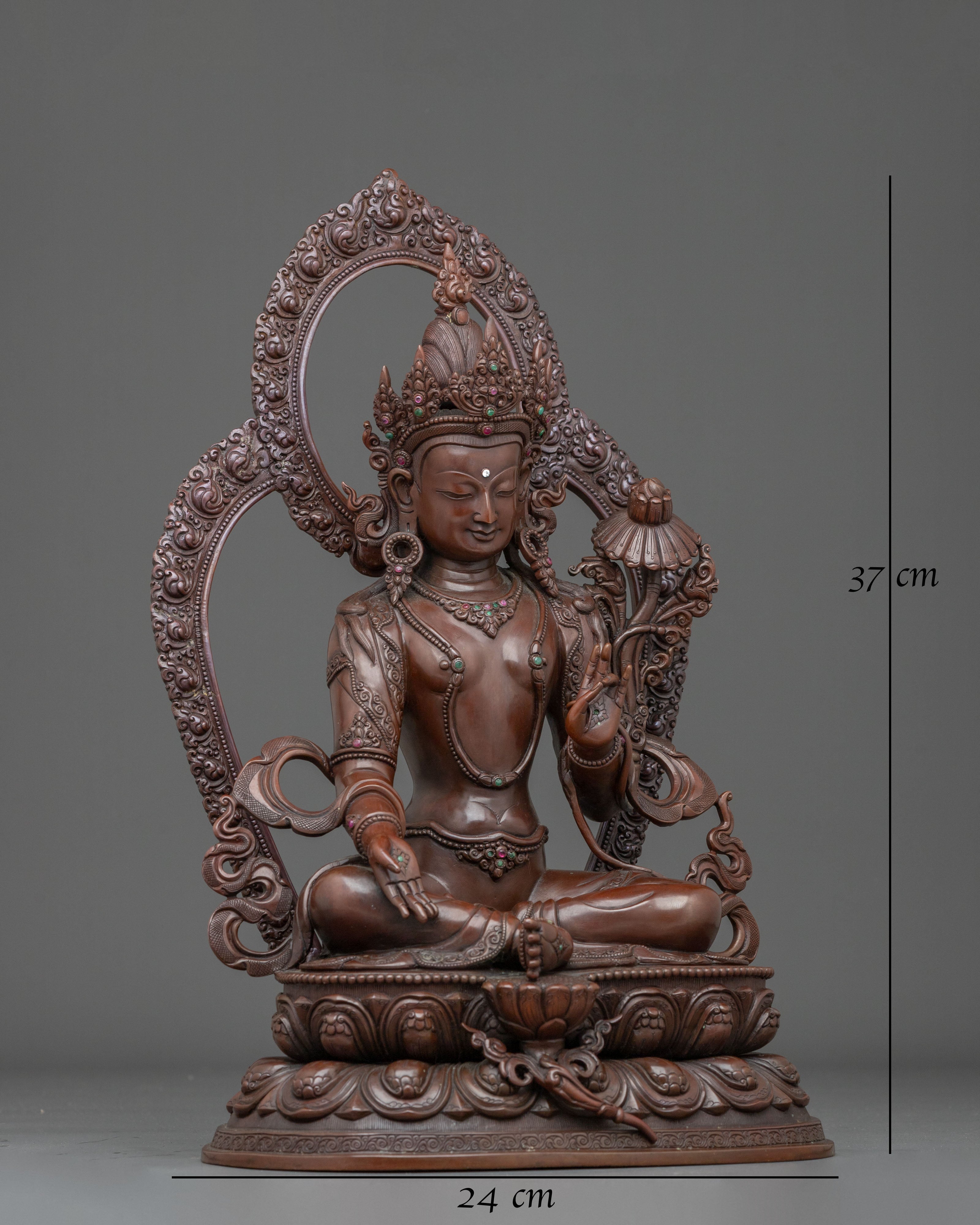 Bodhisattva Sacred Figurine | Oxidized Copper Statue