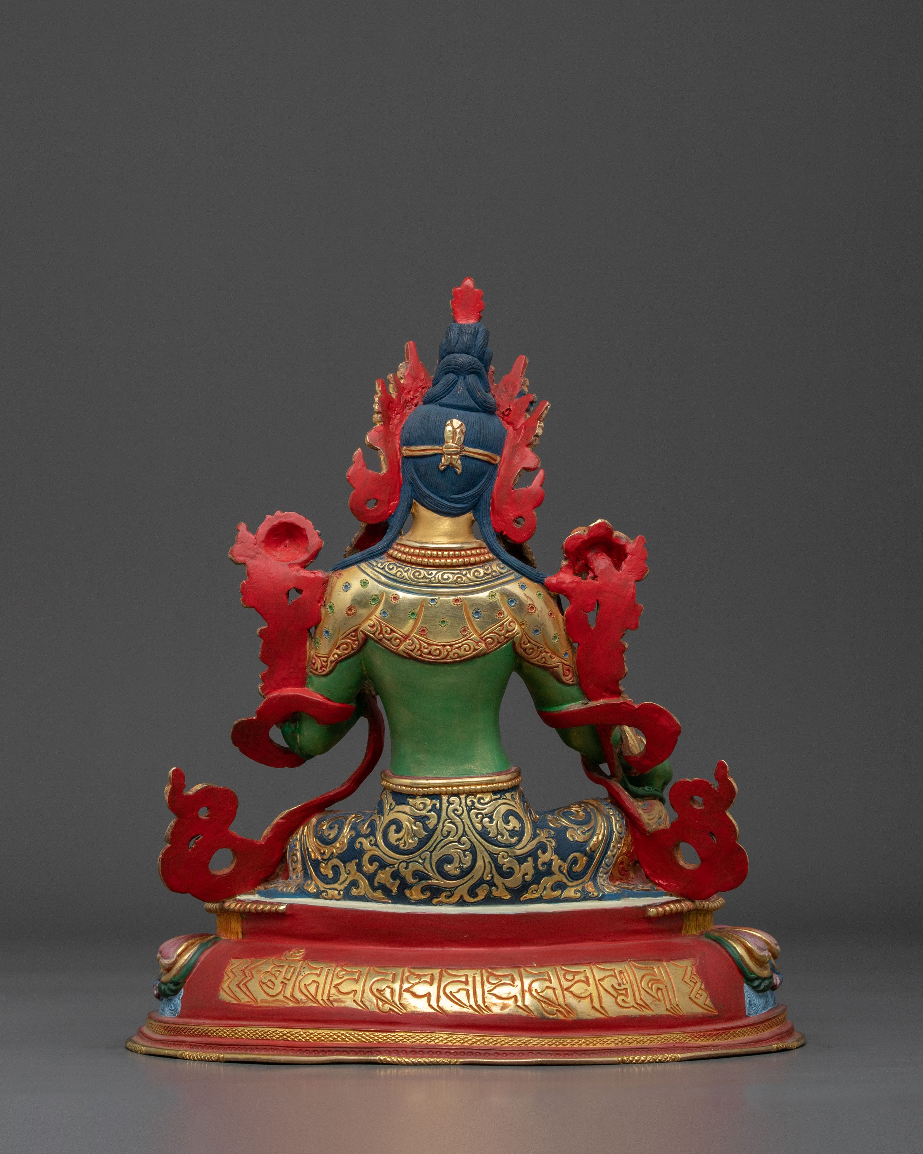 Green Tara Statue for Meditation | 24K Gold Gilded Statue