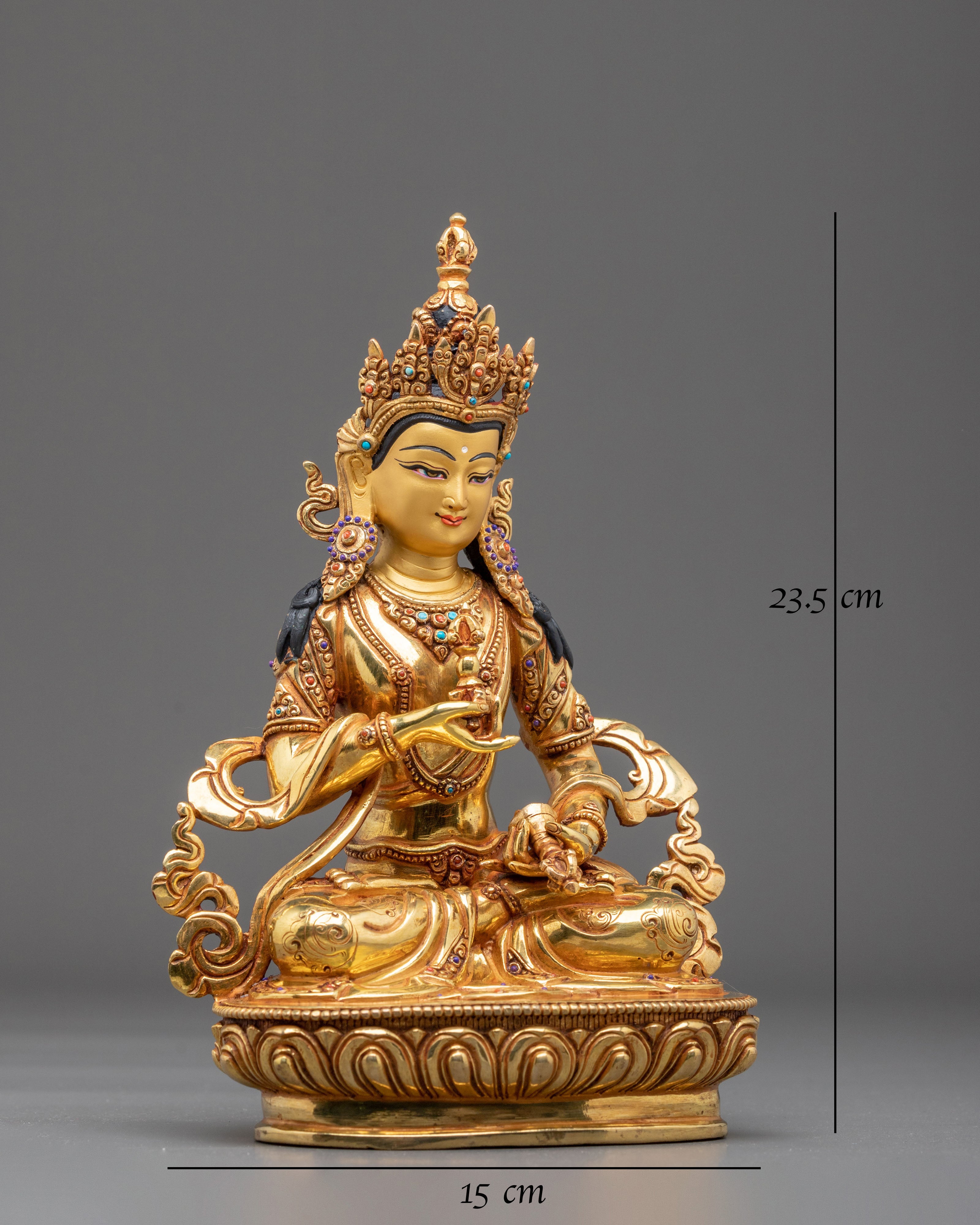 Vajrasattva 24K Gold Gilded Figurine | Handcrafted Sculpture