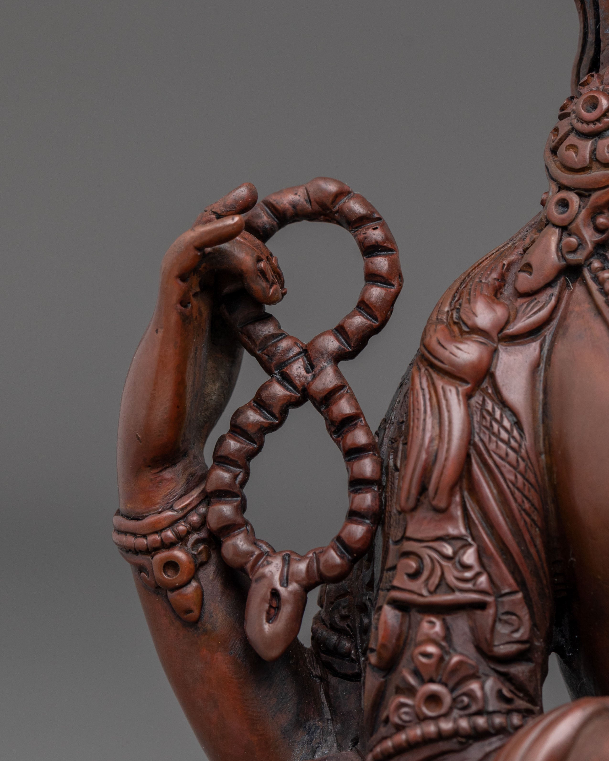 Chenrezig Buddha Statue in Oxidized Copper