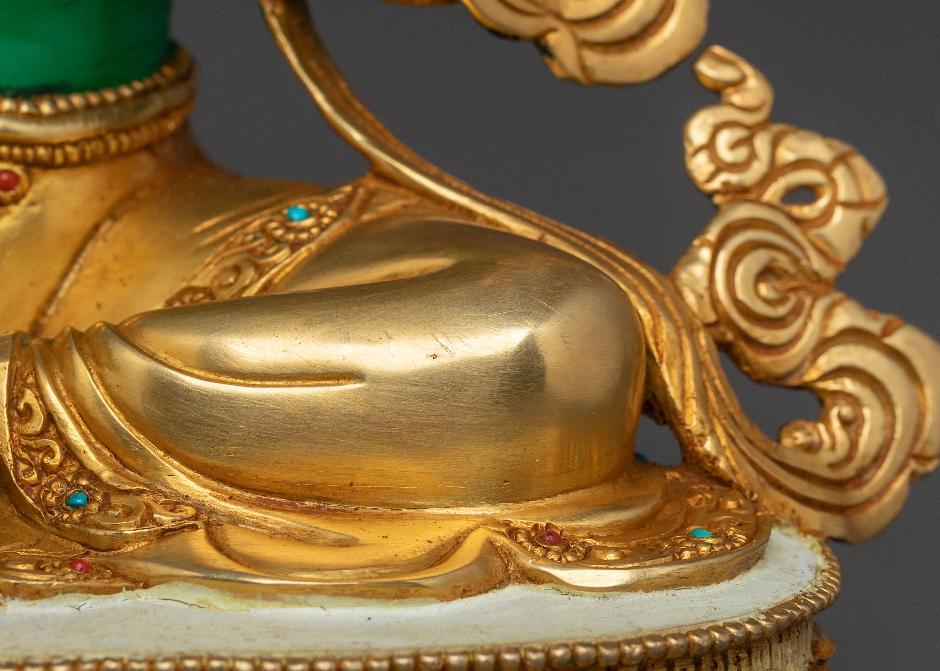 Green Tara Traditional Statue of Protection - Handcrafted Serenity